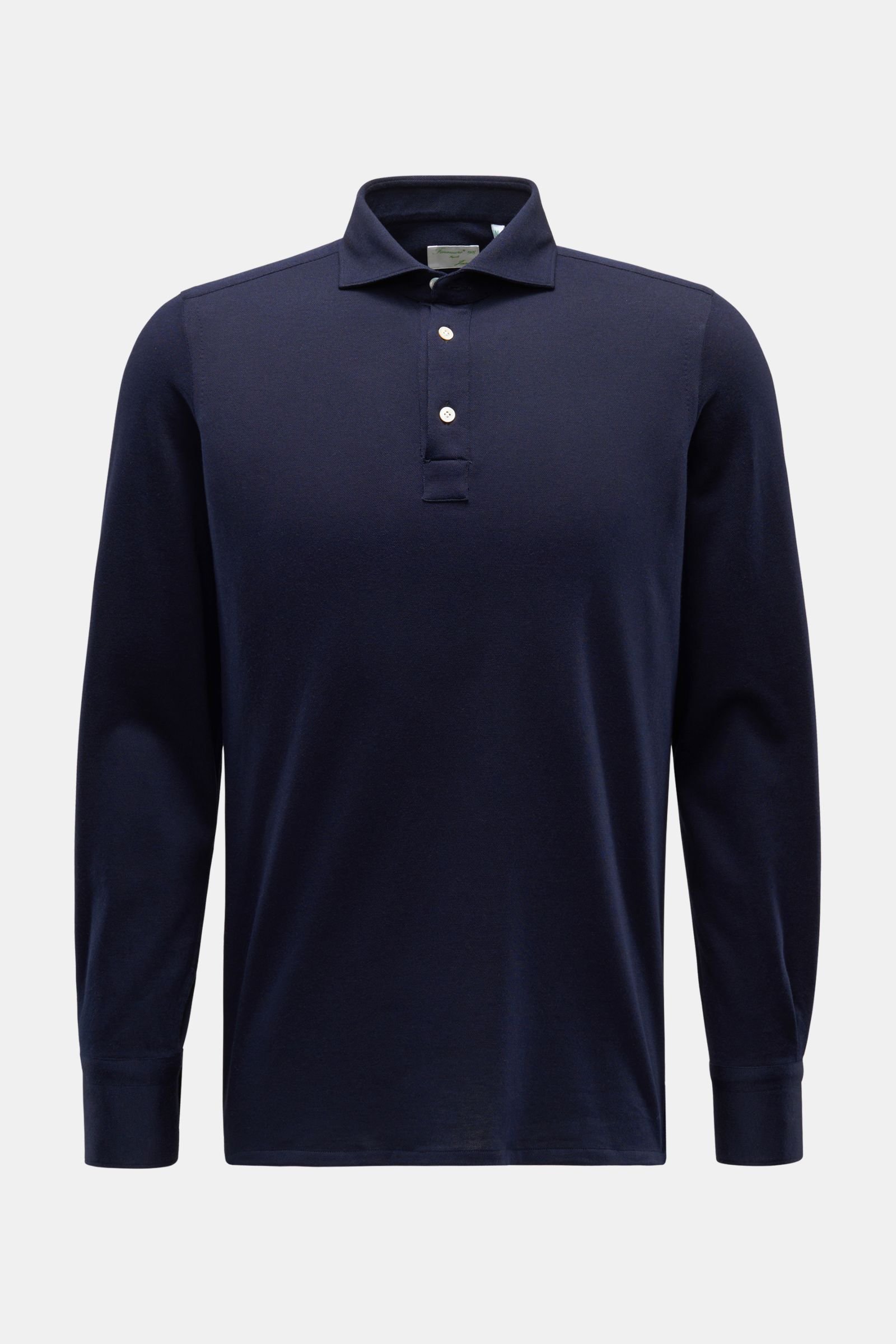 Long sleeve polo shirt 'Achille Orlando' navy