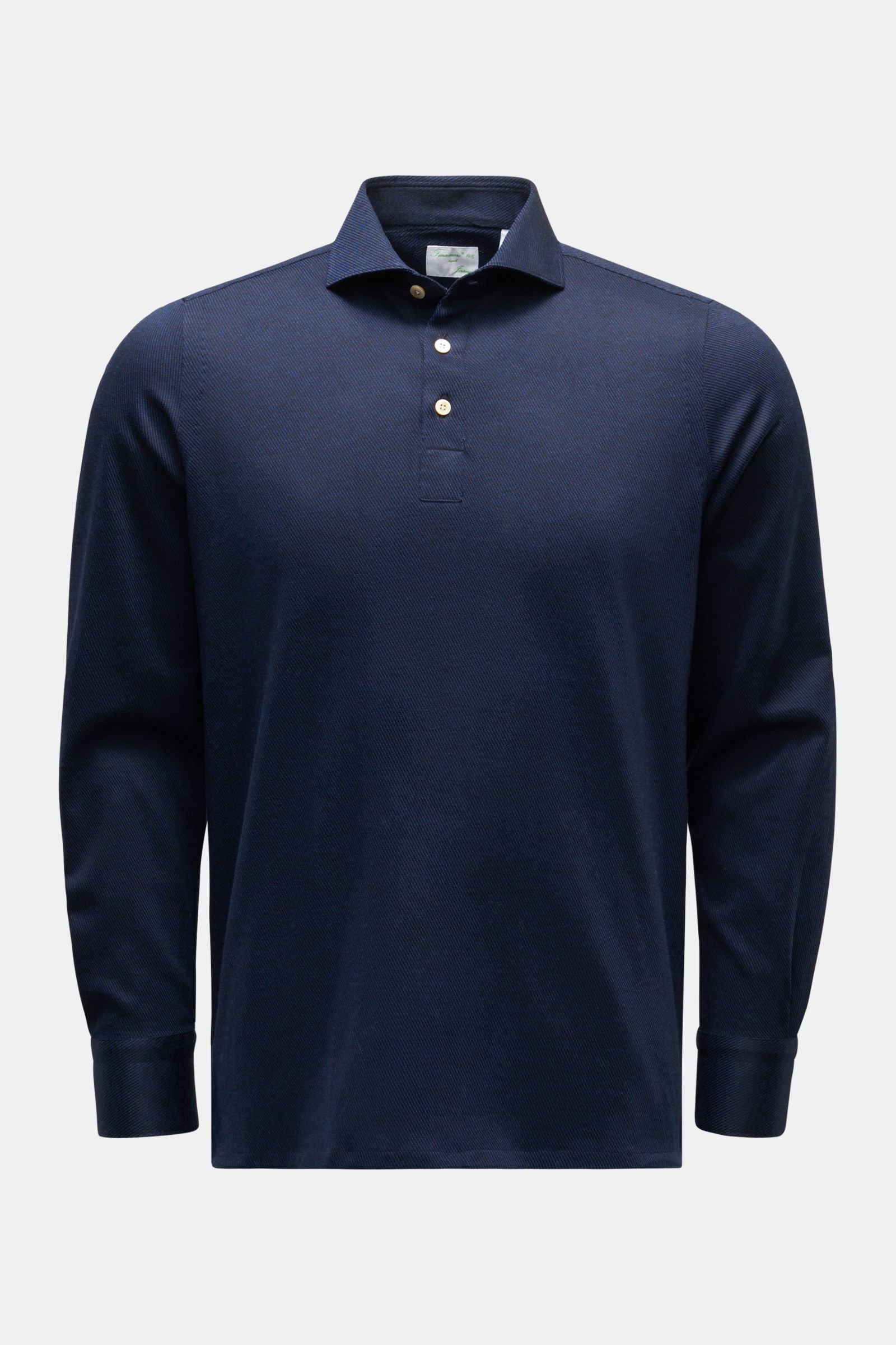 Long sleeve polo shirt 'Achille Orlando' dark blue