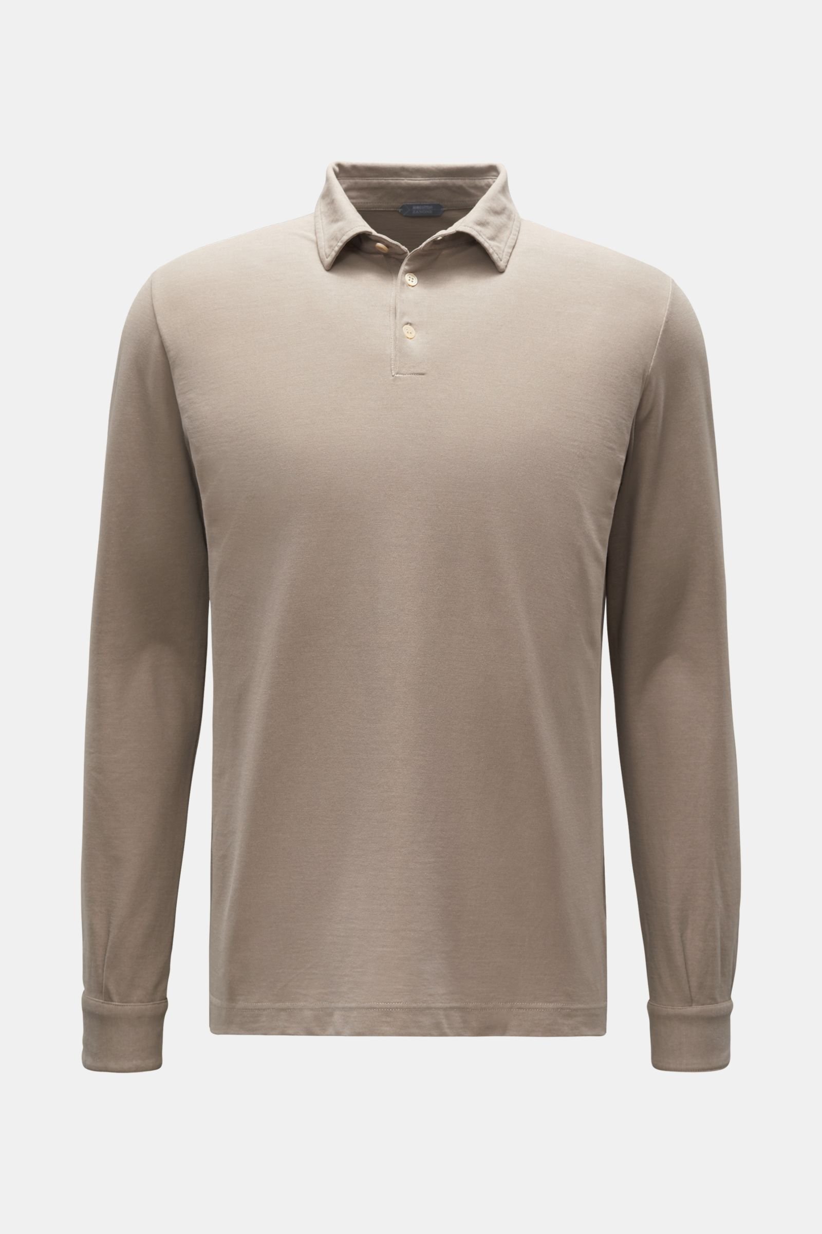 Long sleeve polo shirt grey-brown