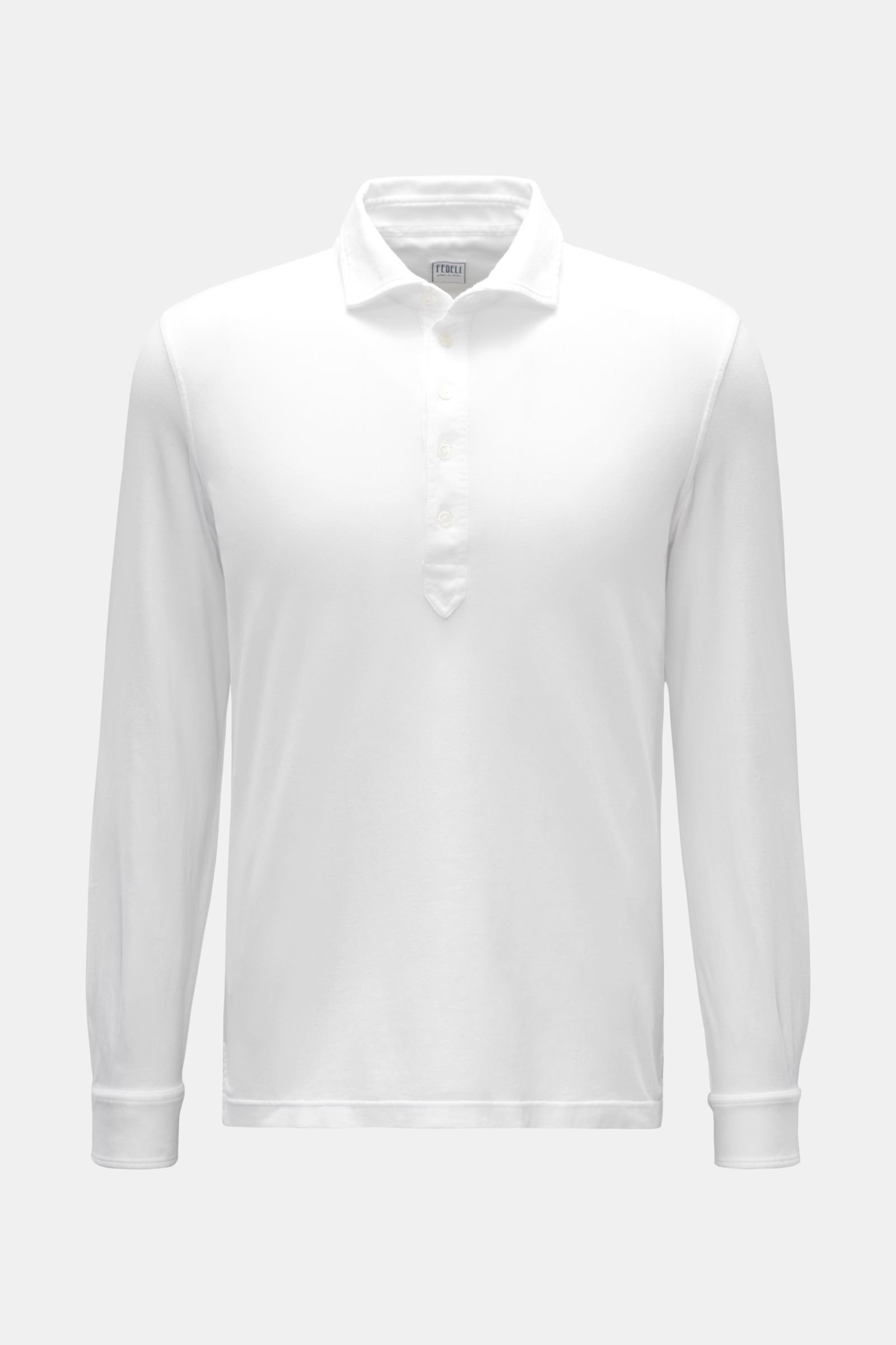 Jersey long sleeve polo shirt 'Five' white