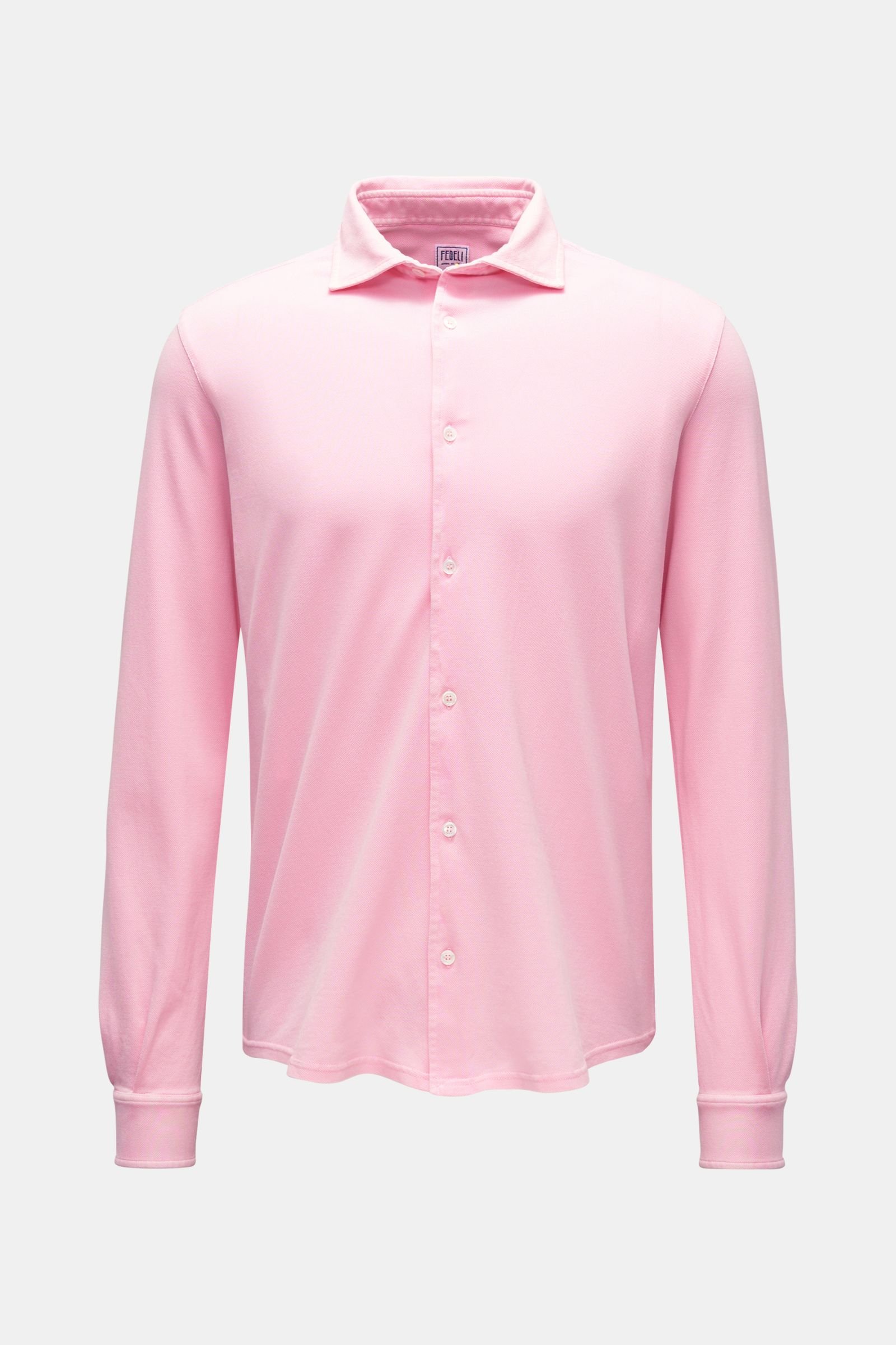 Piqué shirt 'Steve' narrow collar rose