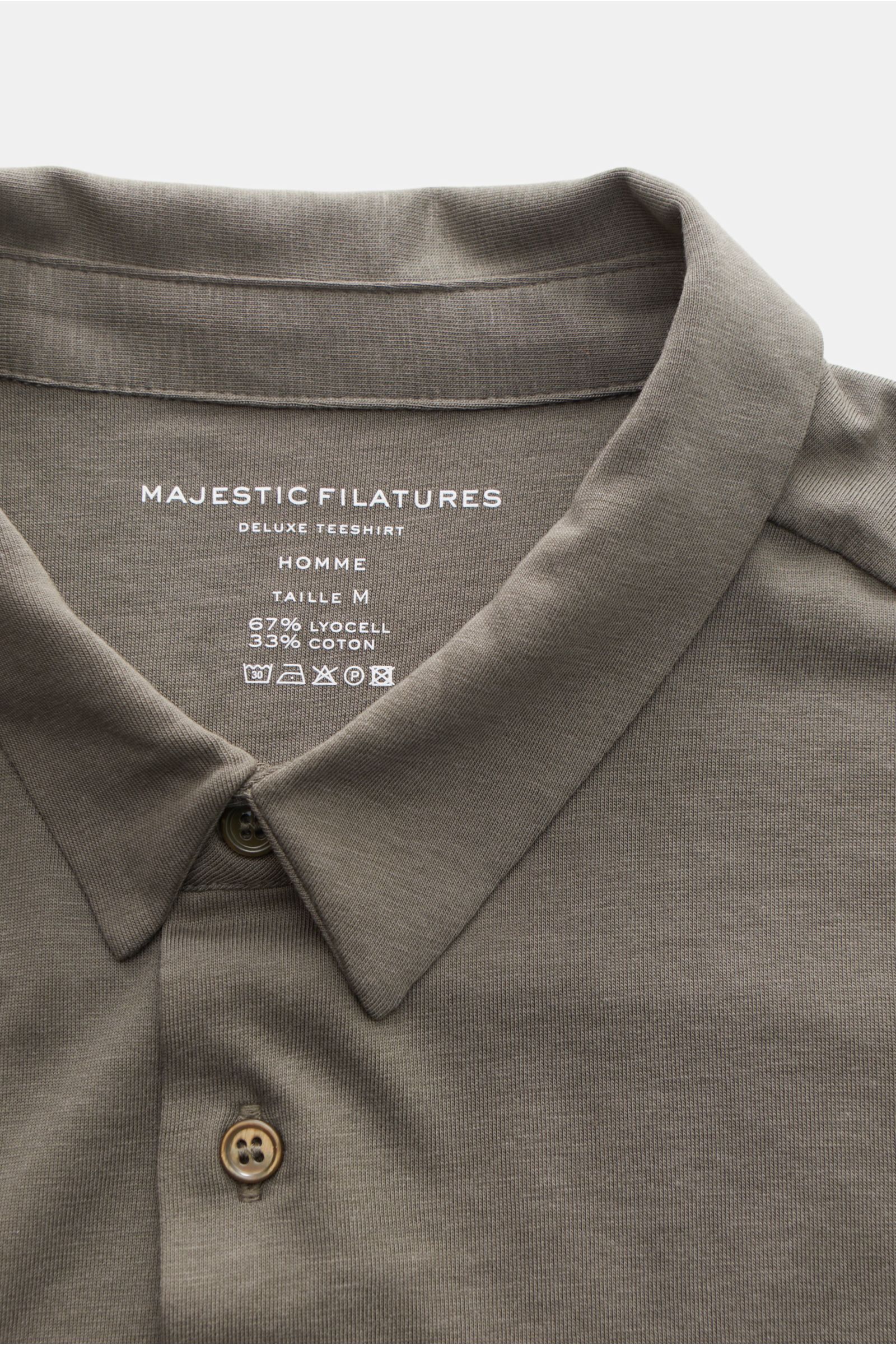 Majestic Filatures Jersey-Hemd schmaler Kragen oliv Majestic Filatures Jersey-Hemd schmaler Kragen oliv