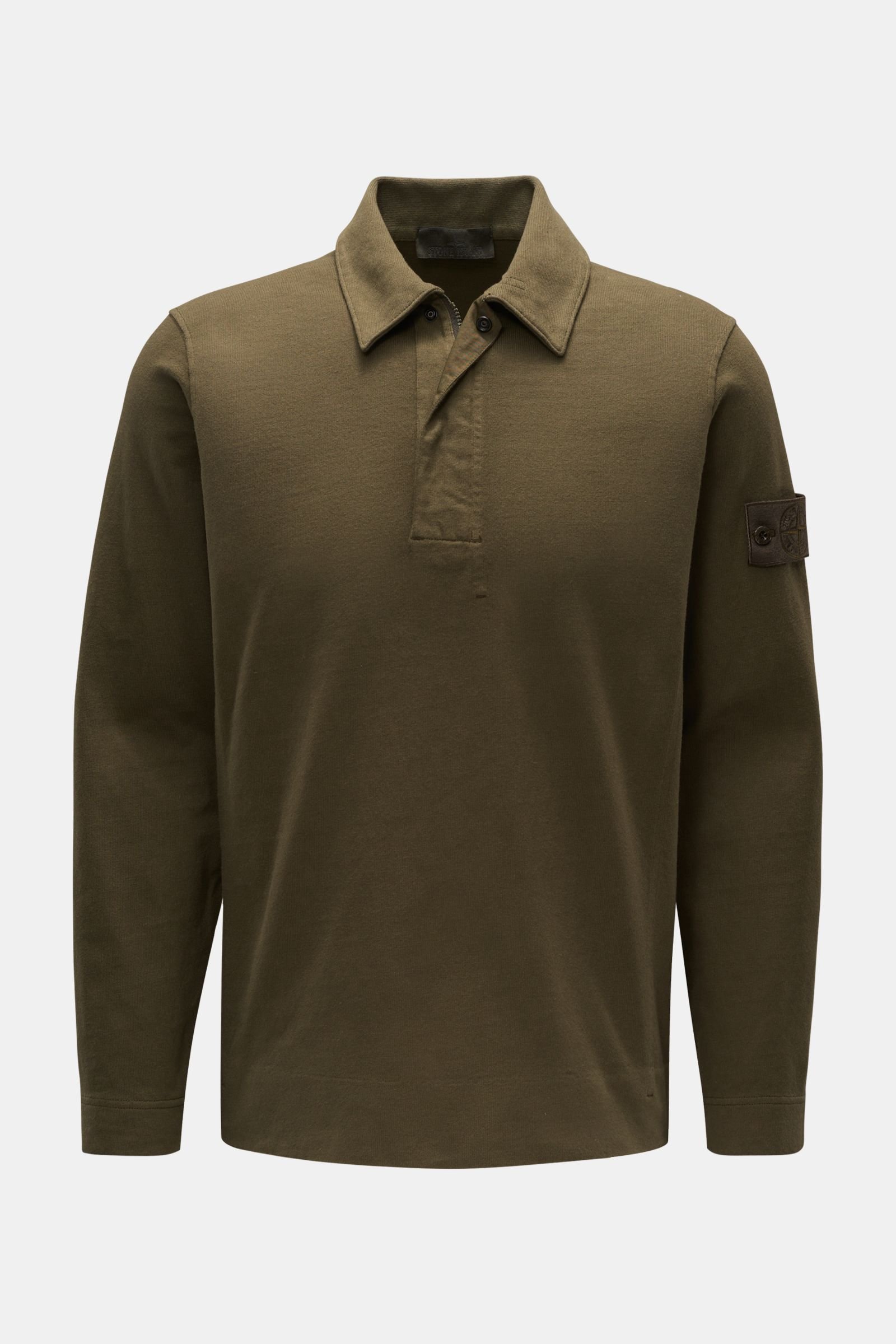 Long sleeve polo shirt 'Ghost Piece' olive