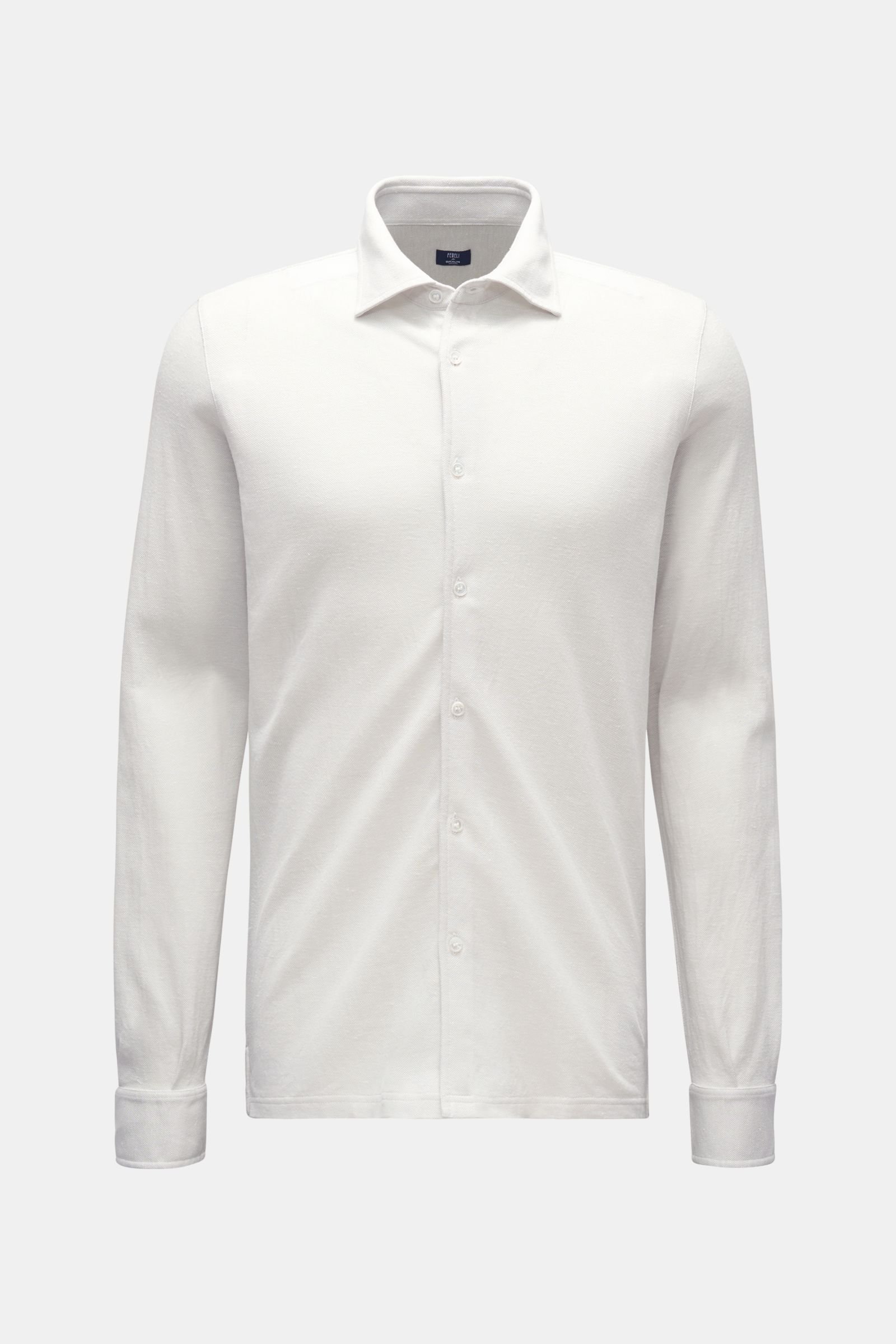 Piqué shirt 'Jason' shark collar off-white