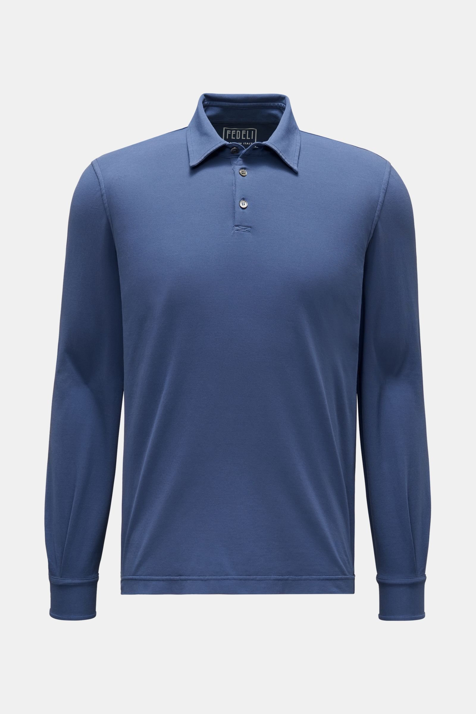 Long sleeve polo shirt 'Alby' dark blue