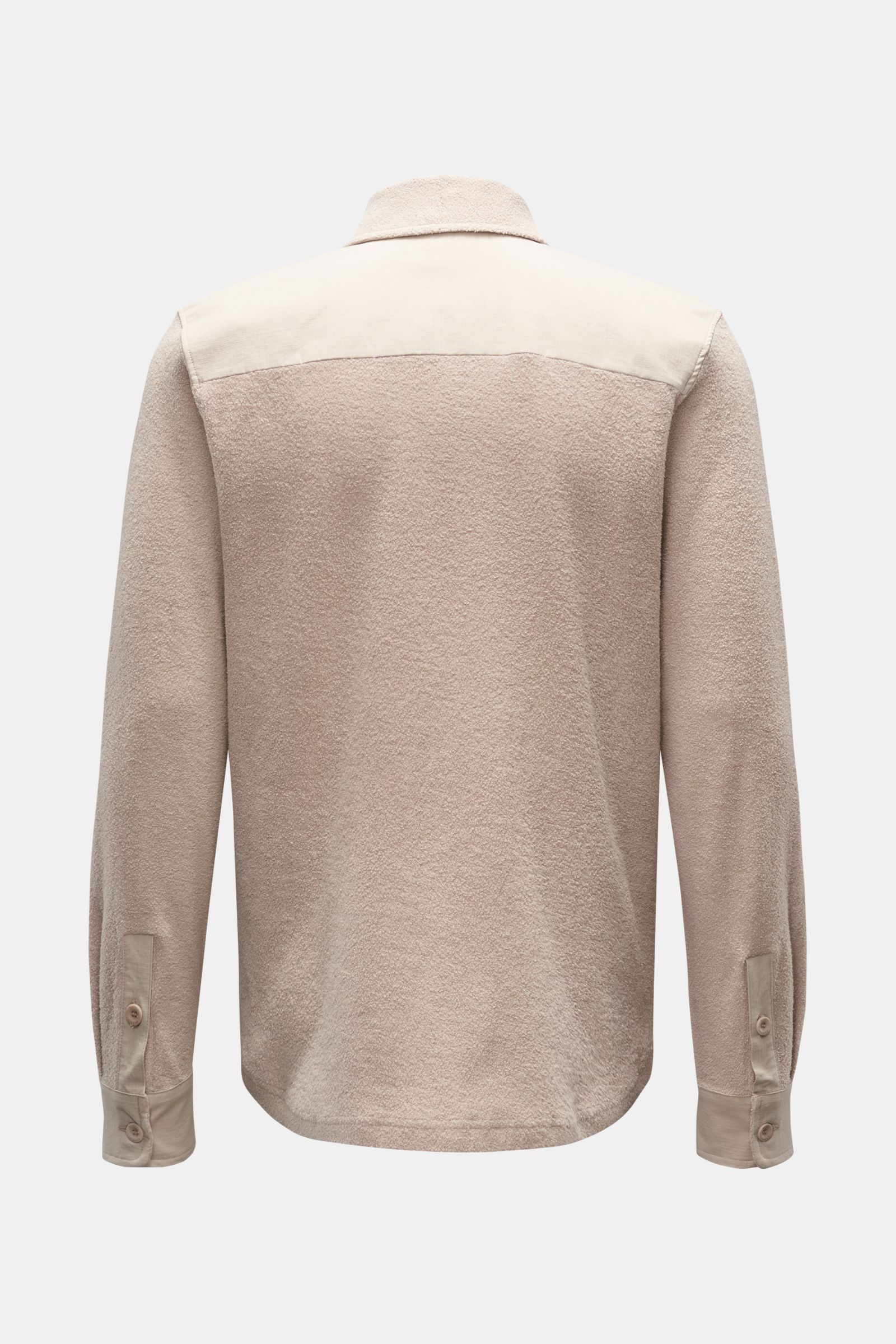 04651/ A trip in a bag Fleece-Hemd 'Oyster' beige