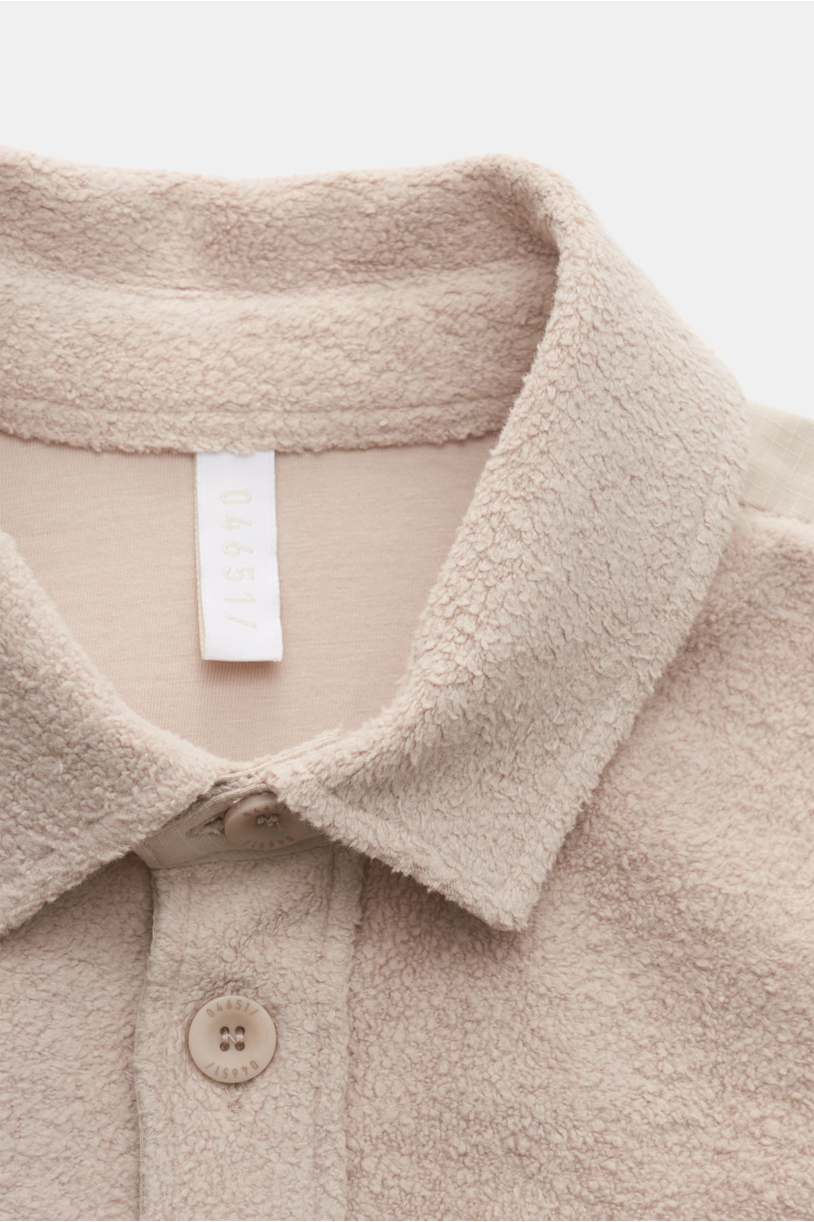 04651/ A trip in a bag Fleece-Hemd 'Oyster' beige