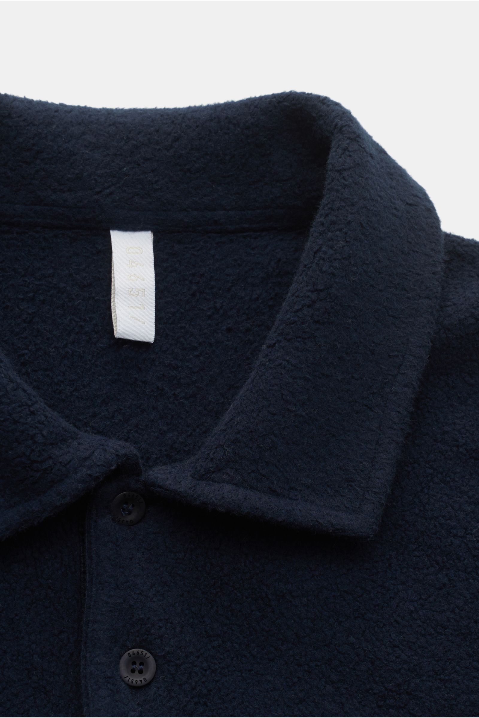 04651/ A trip in a bag Fleece long sleeve polo shirt navy