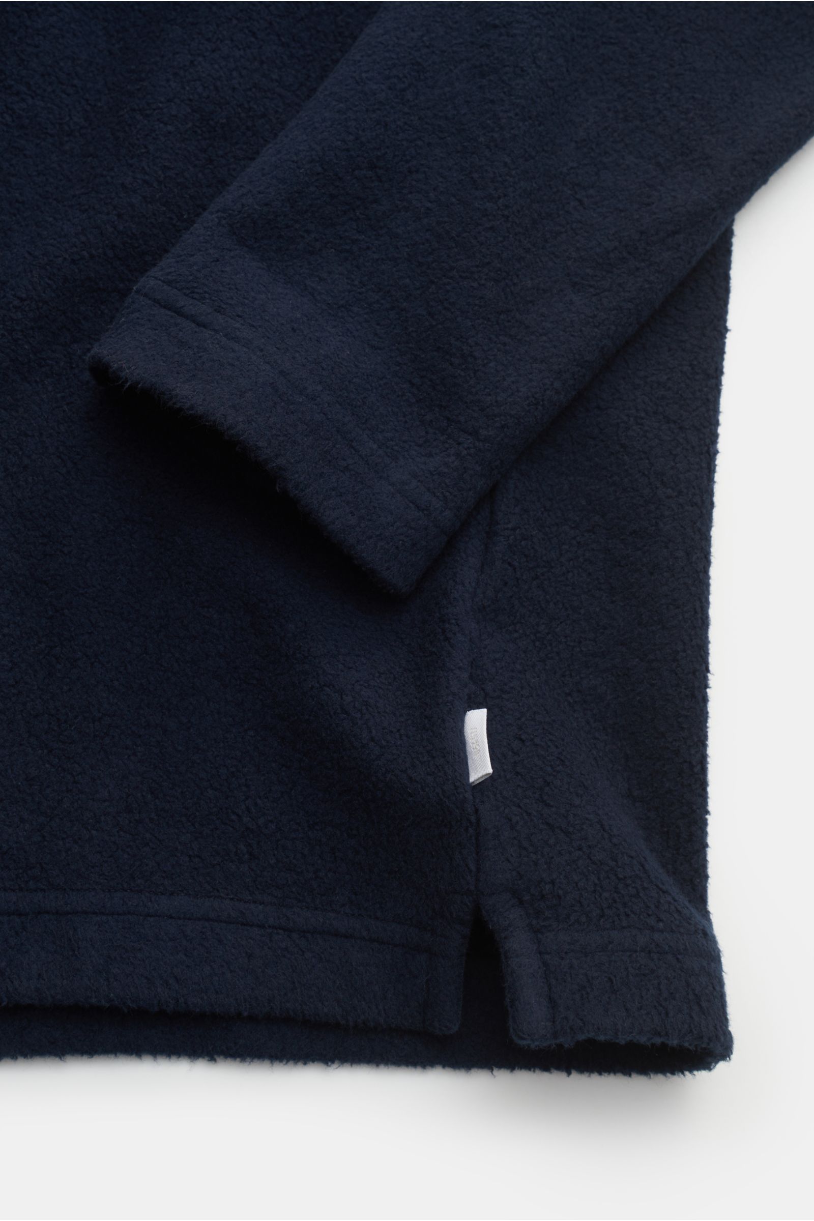 04651/ A trip in a bag Fleece long sleeve polo shirt navy