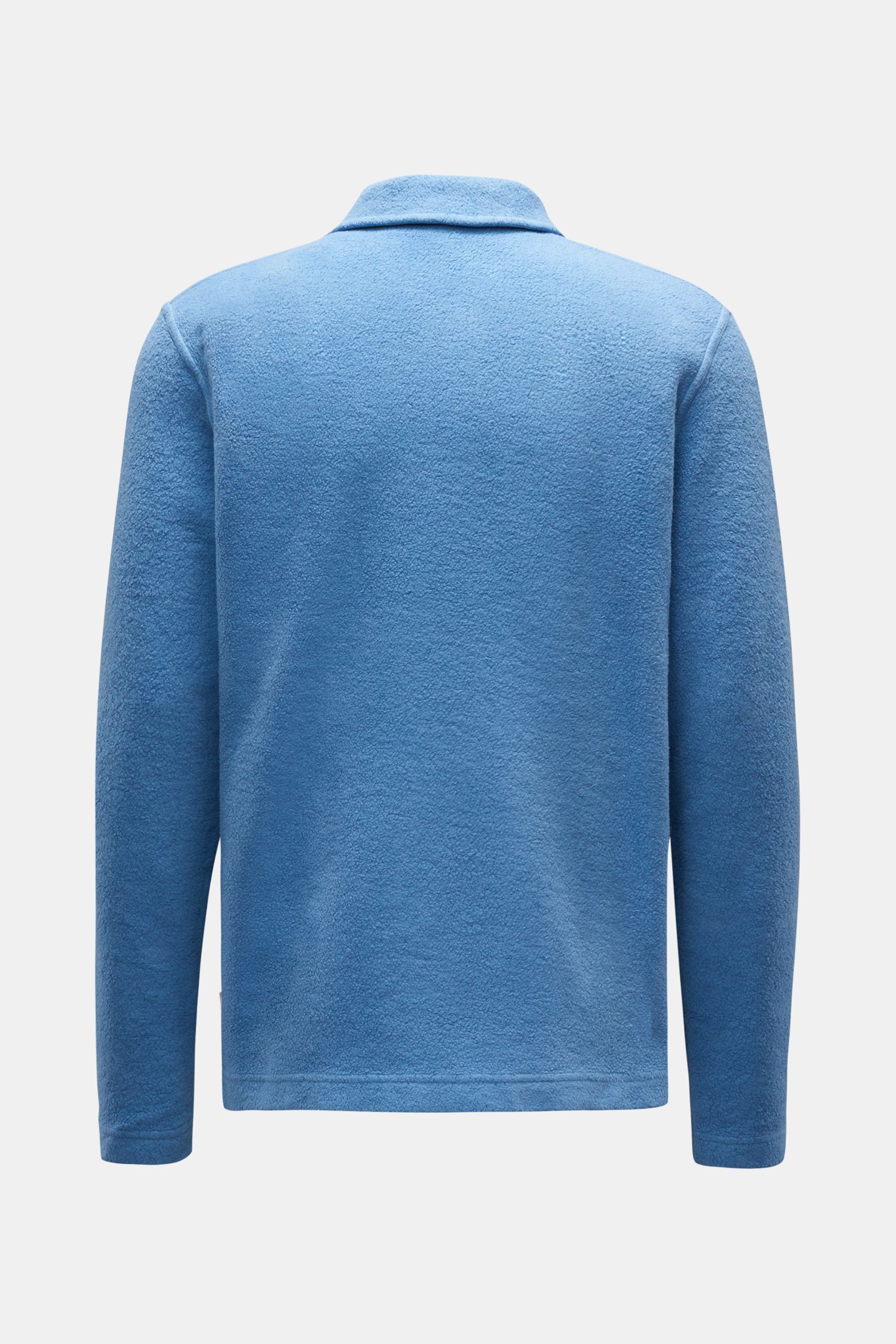 04651/ A trip in a bag Fleece-Longsleeve-Poloshirt 'Oyster' rauchblau