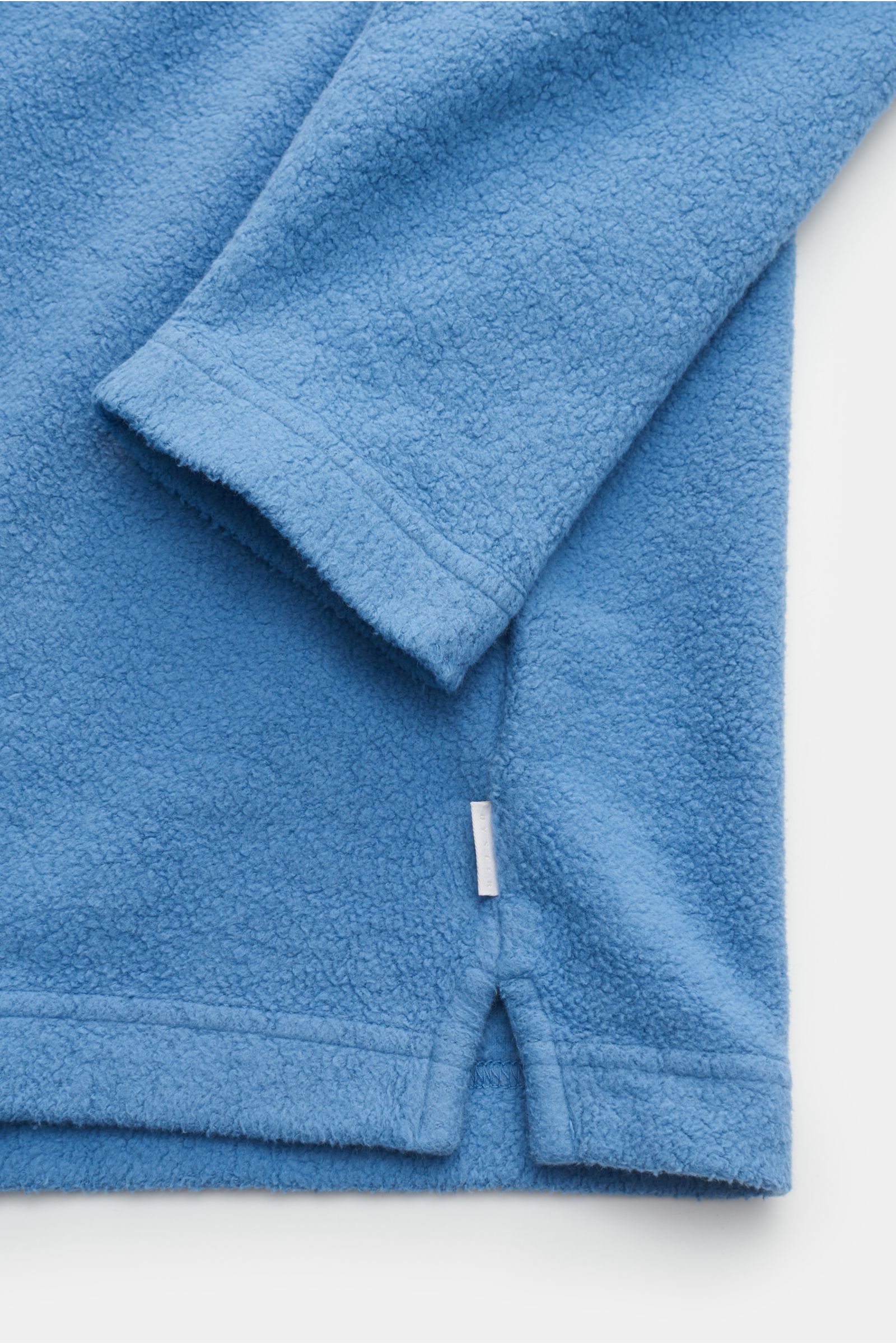 04651/ A trip in a bag Fleece-Longsleeve-Poloshirt 'Oyster' rauchblau