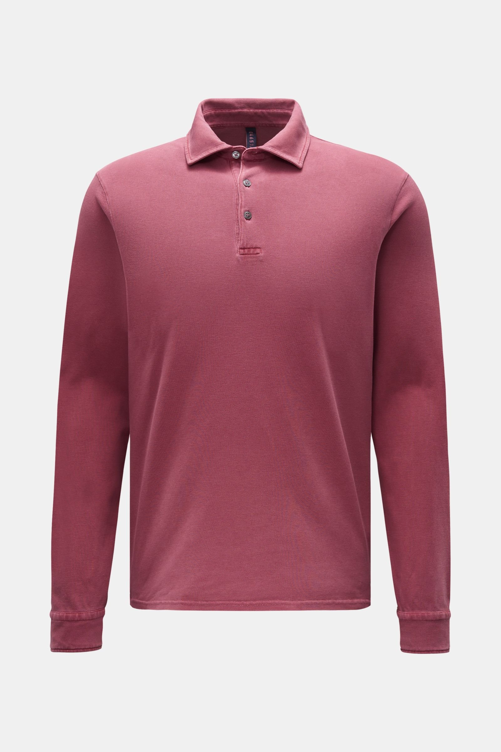 Long sleeve polo shirt red brown