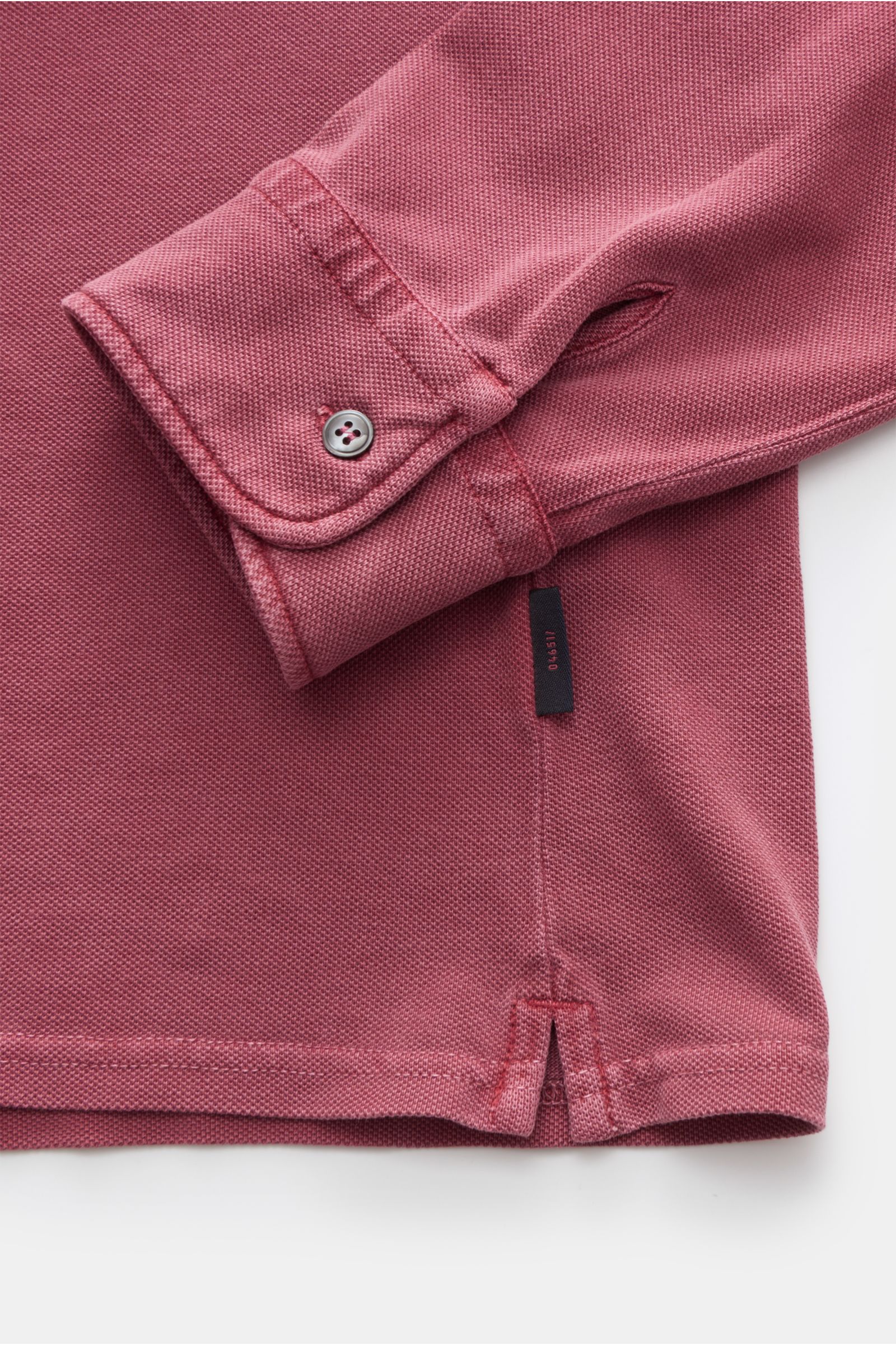 04651/ A trip in a bag Longsleeve-Poloshirt rotbraun