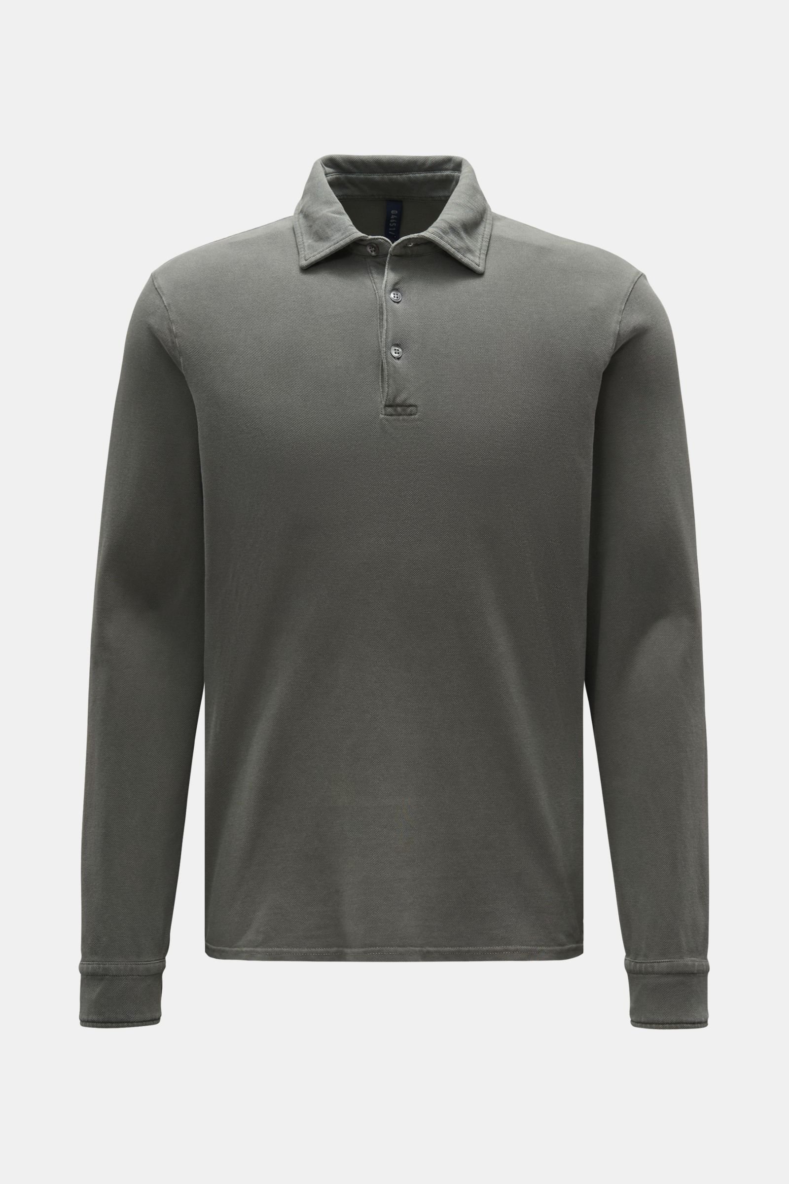 Long sleeve polo shirt grey-green