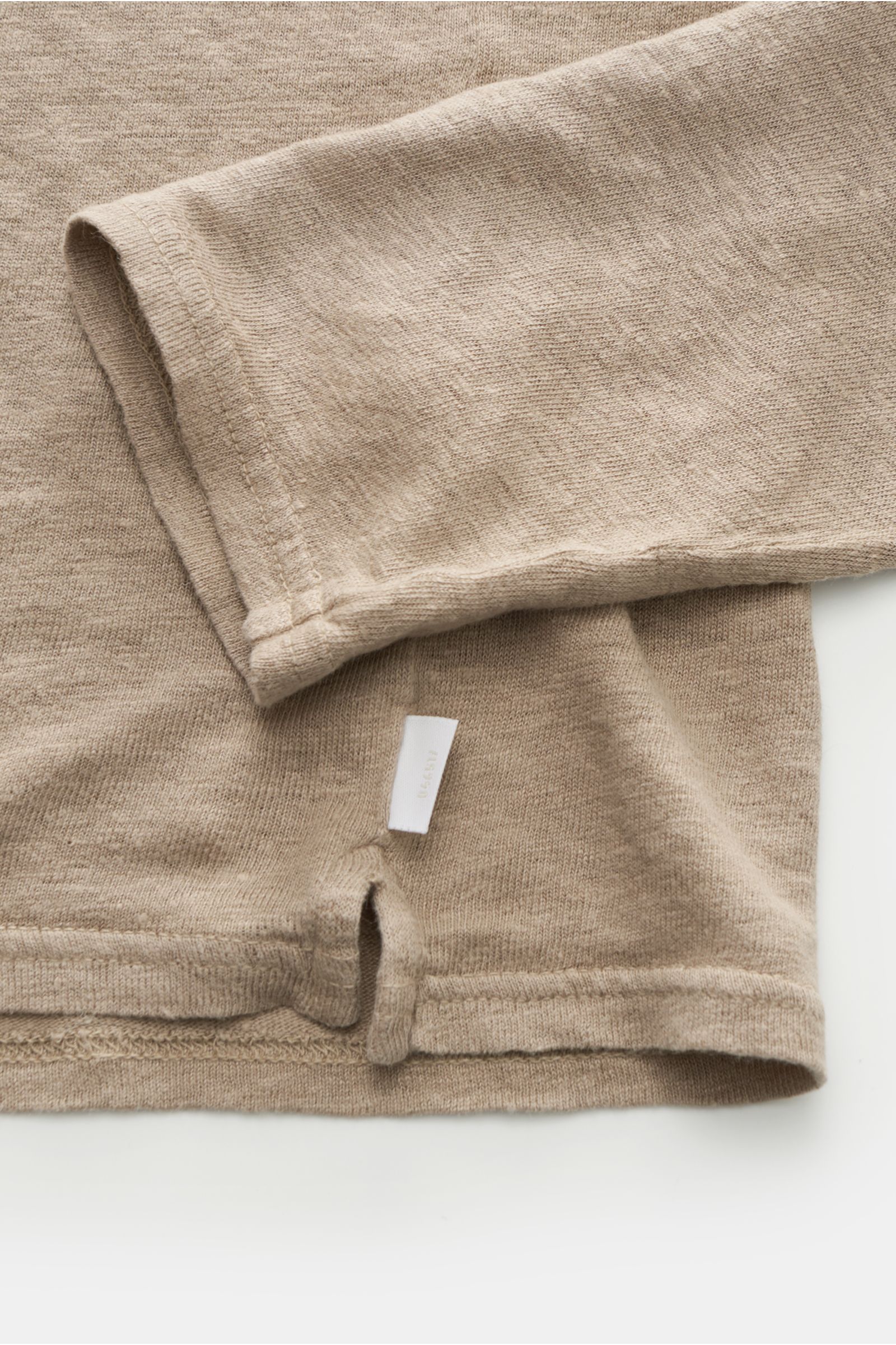 04651/ A trip in a bag Leinen Henley-Shirt beige