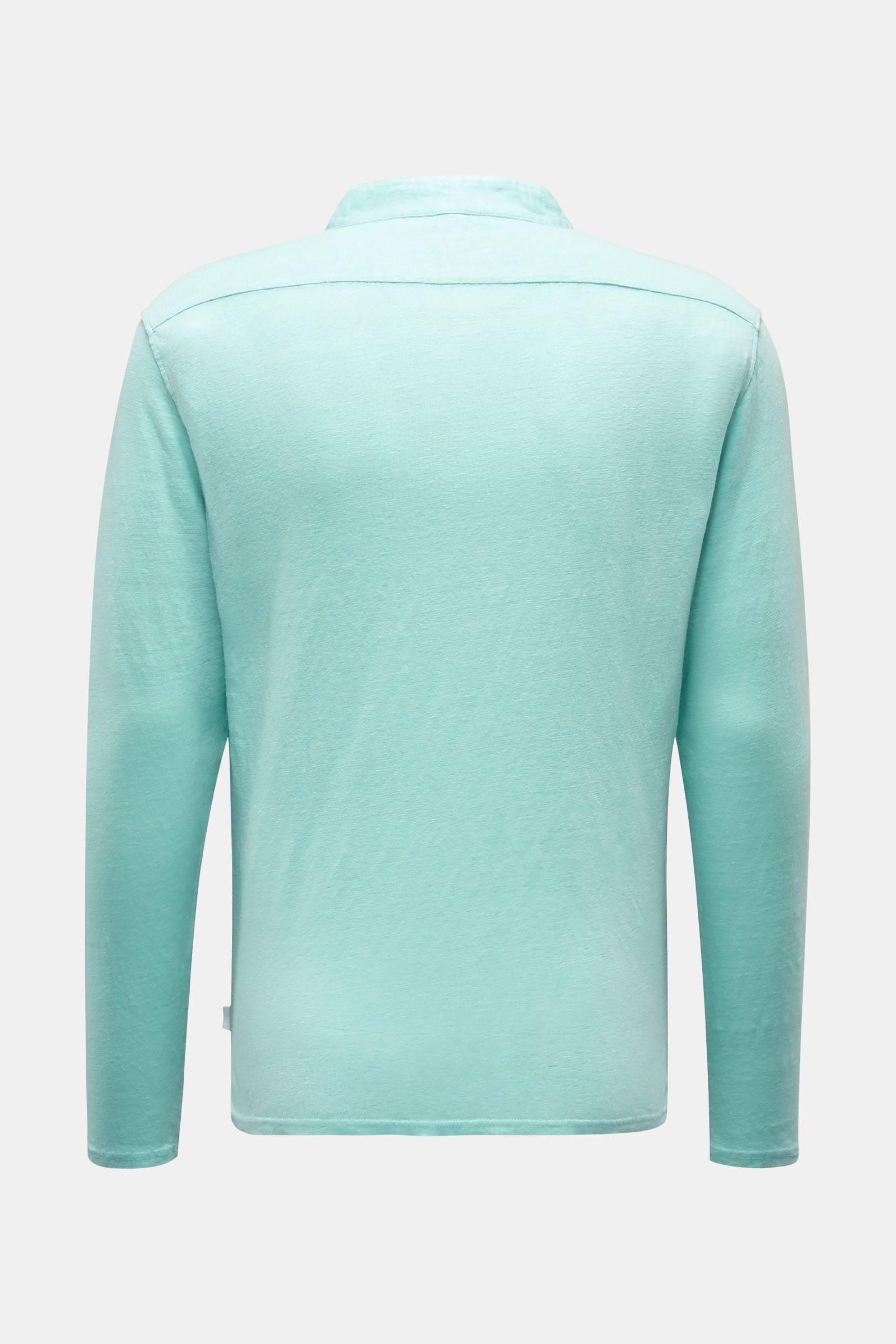 04651/ A trip in a bag Leinen Henley-Shirt türkis
