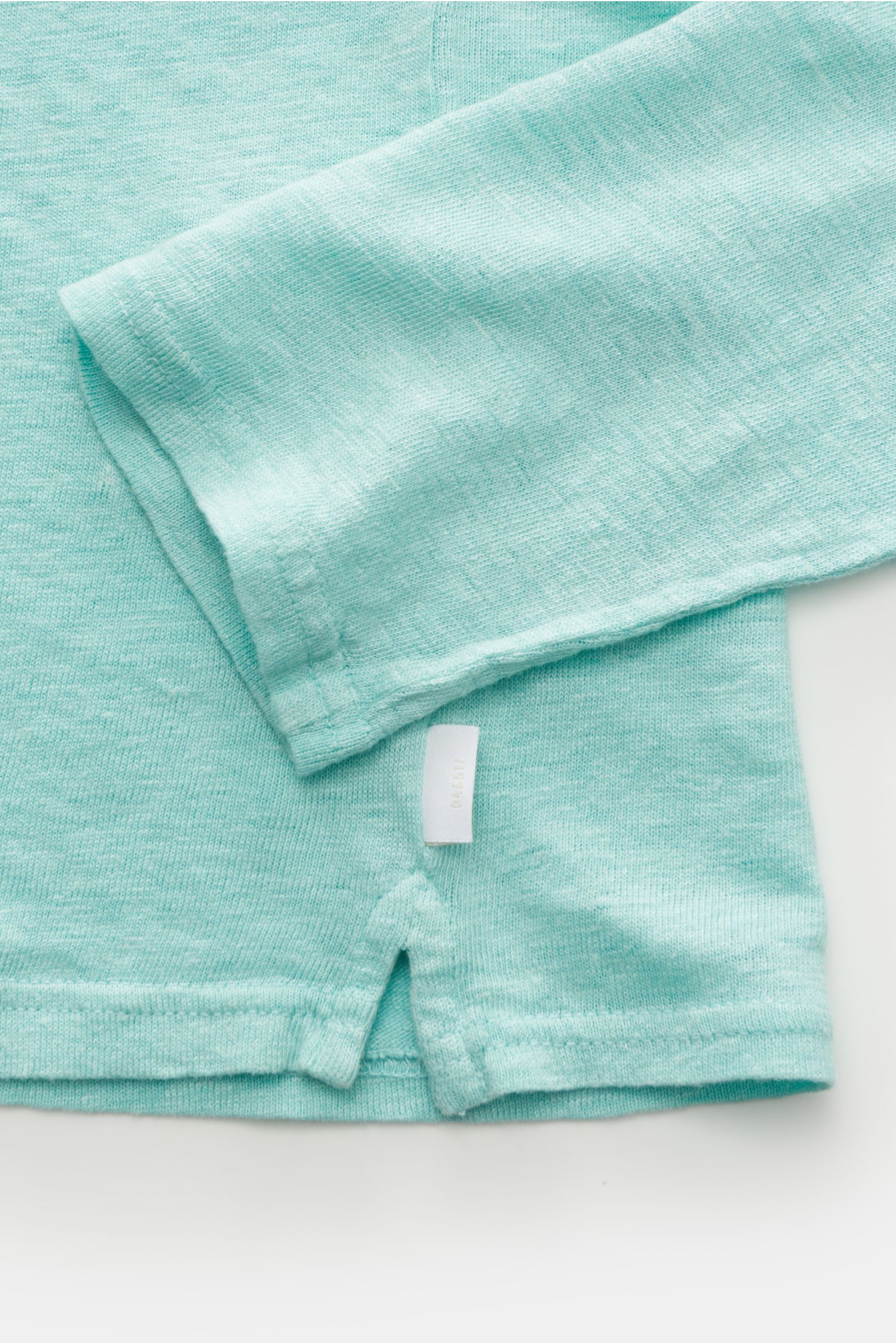 04651/ A trip in a bag Leinen Henley-Shirt türkis