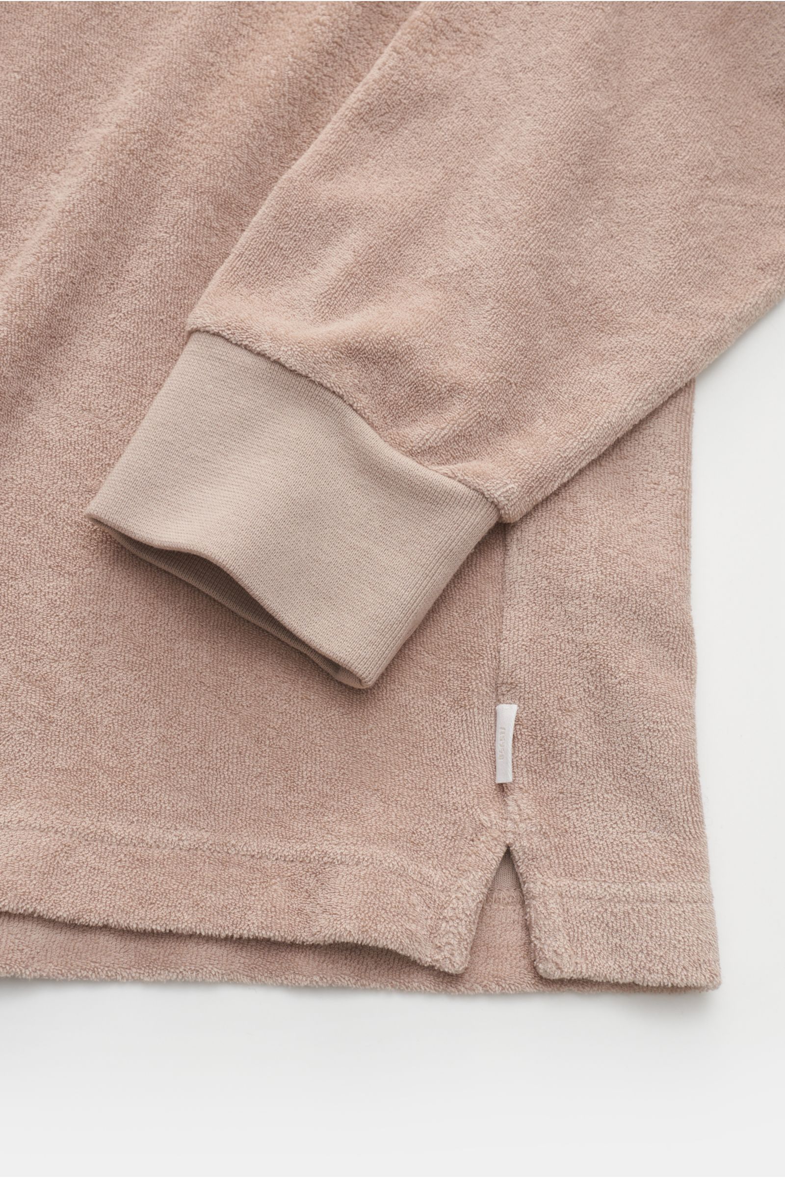 04651/ A trip in a bag Frottee Longsleeve-Poloshirt beige