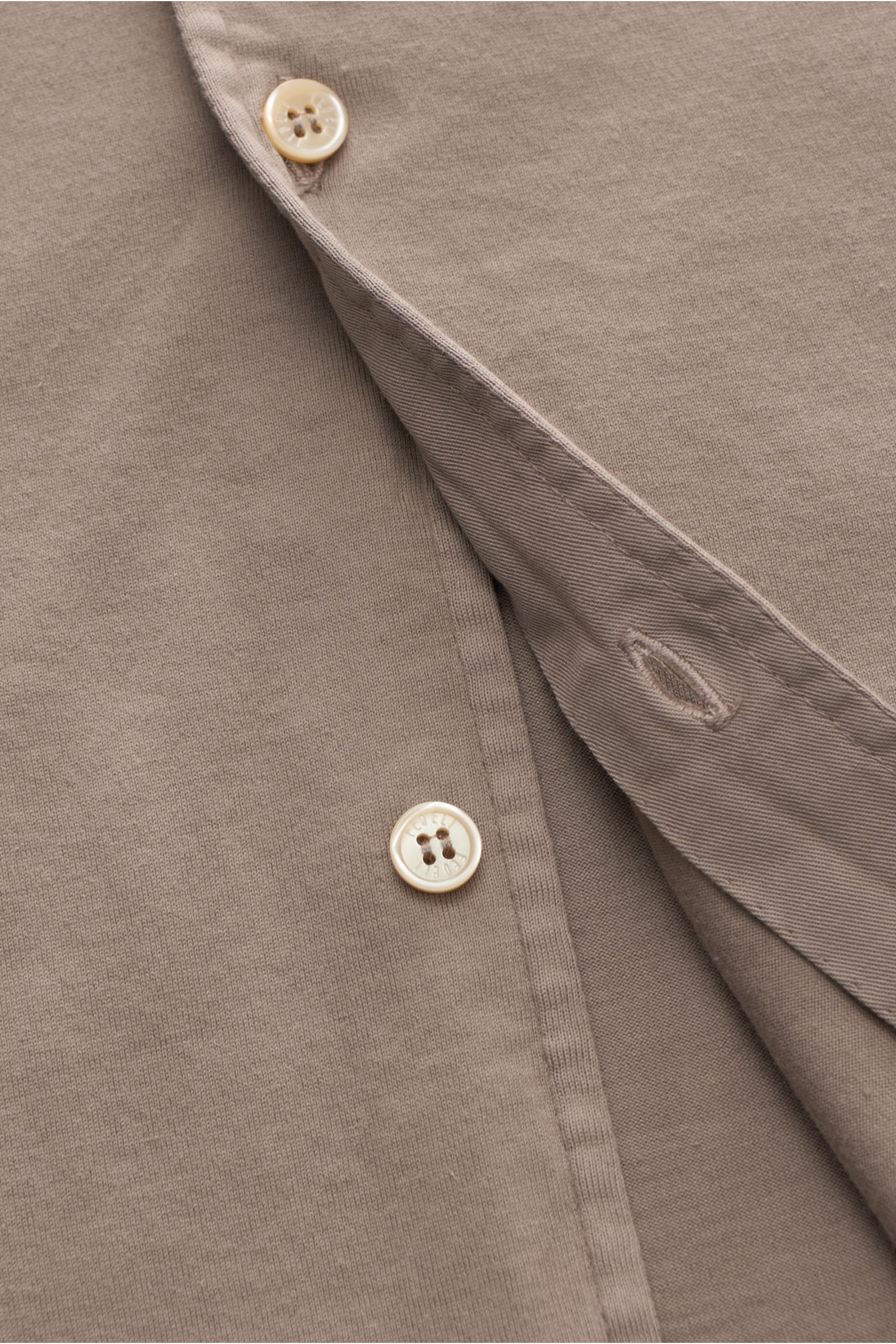Fedeli Jersey shirt 'Jason' shark collar taupe