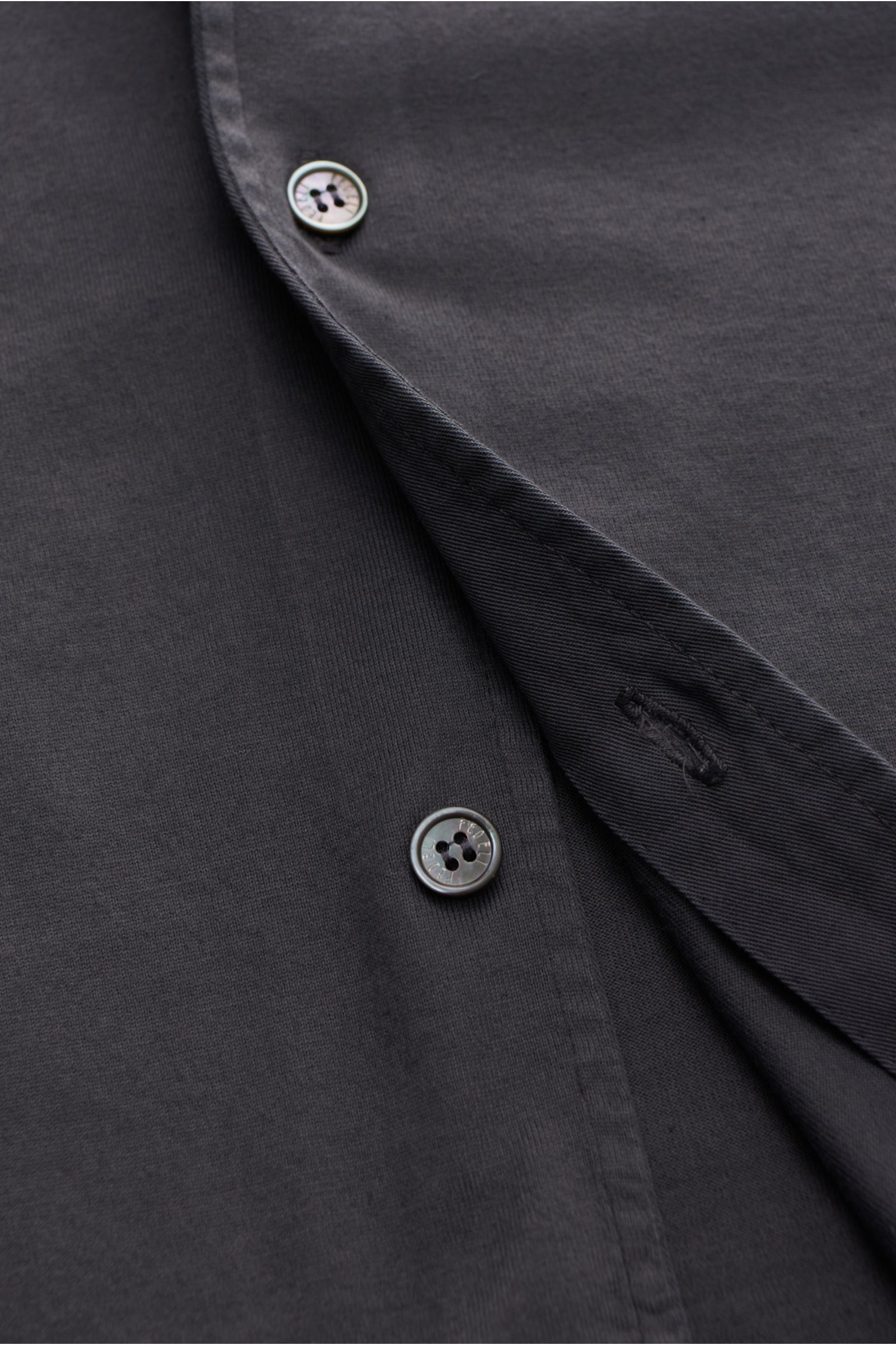 Fedeli Jersey-Hemd 'Jason' Haifisch-Kragen dunkelgrau