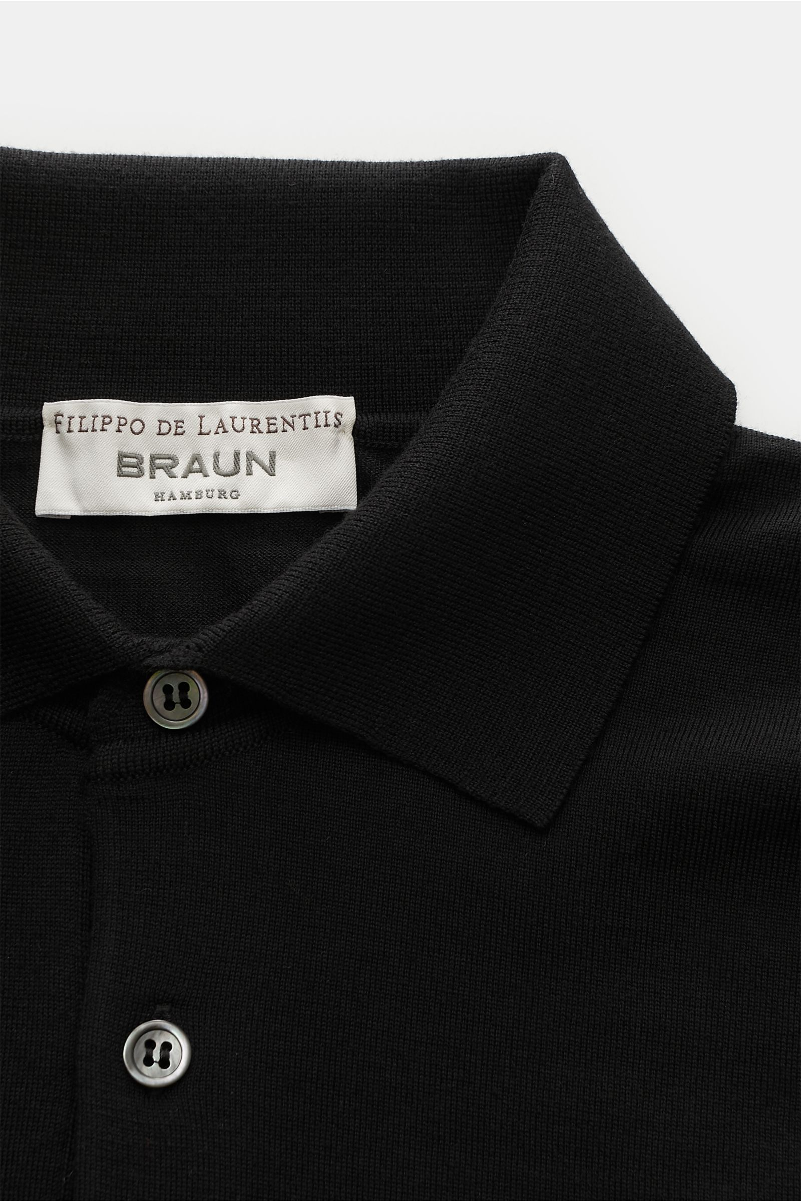 Filippo de Laurentiis Feinstrick-Polo schwarz