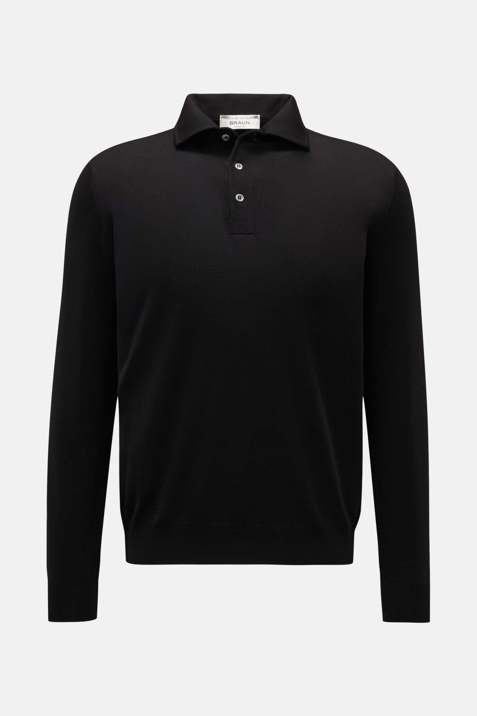 Filippo de Laurentiis Fine knit polo shirt black