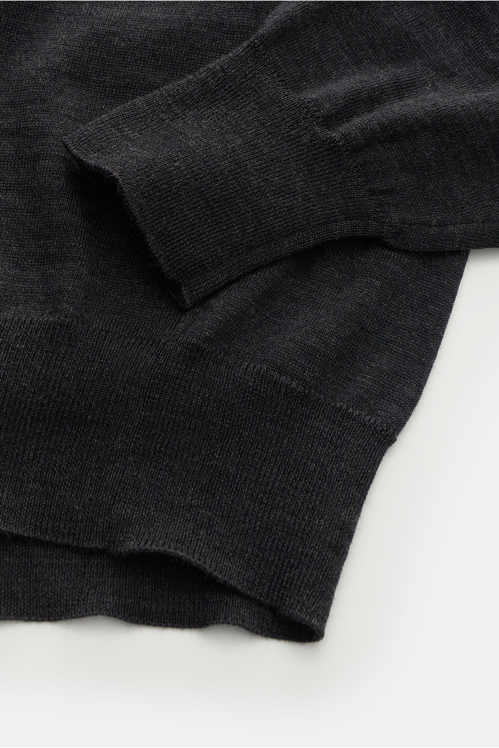 Filippo de Laurentiis Feinstrick-Polo anthrazit meliert