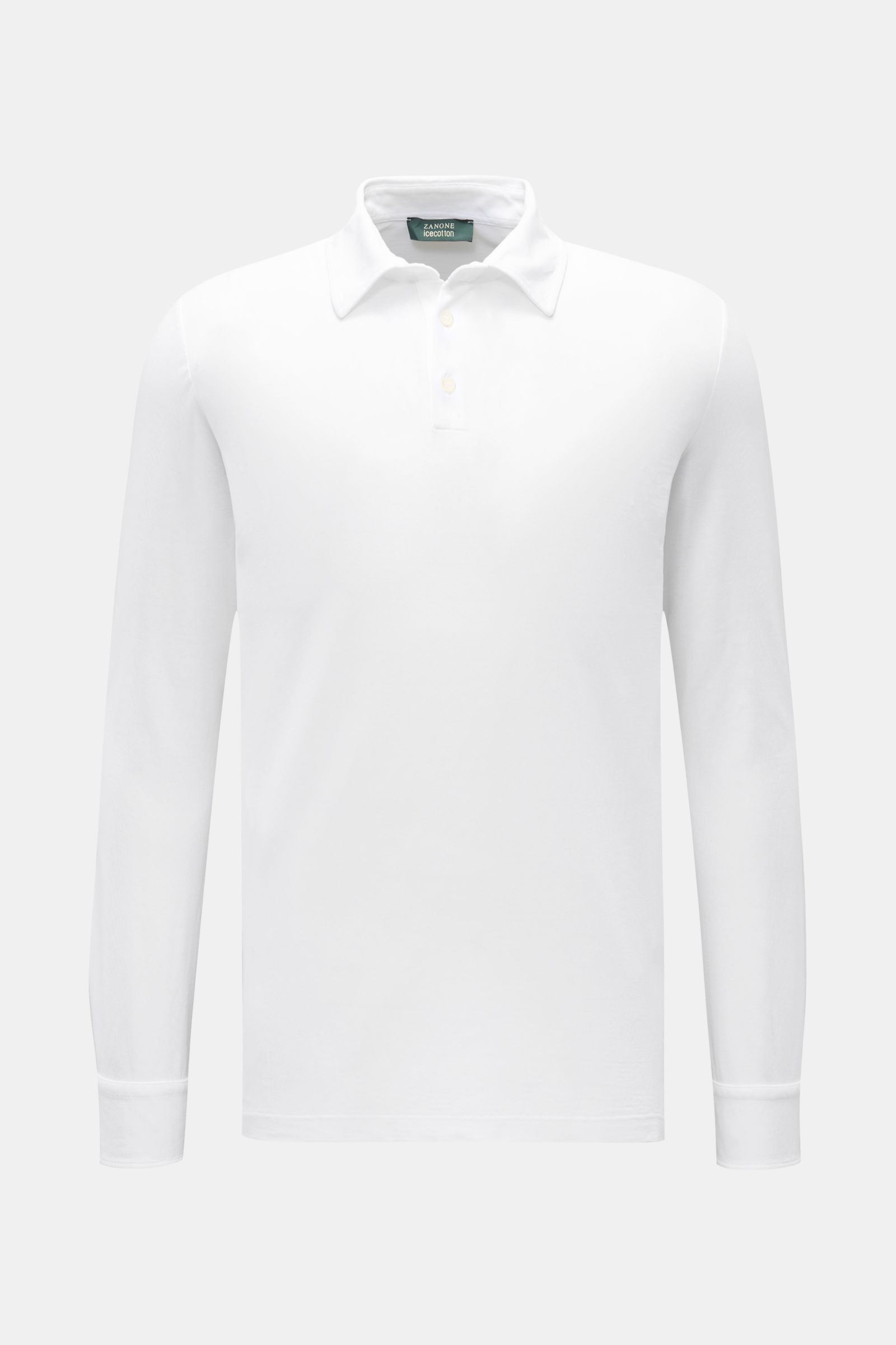 Zanone Longsleeve-Poloshirt weiß