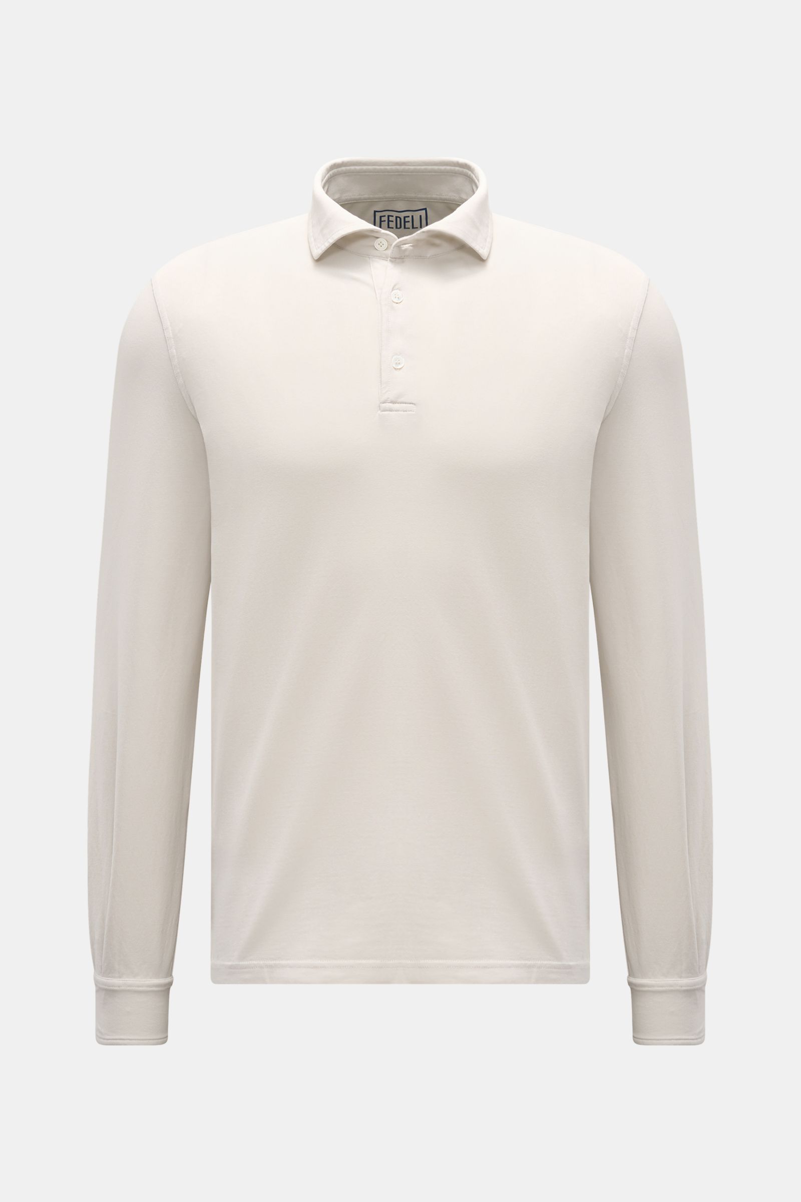 Fedeli Jersey Longsleeve-Poloshirt 'Zero' beige