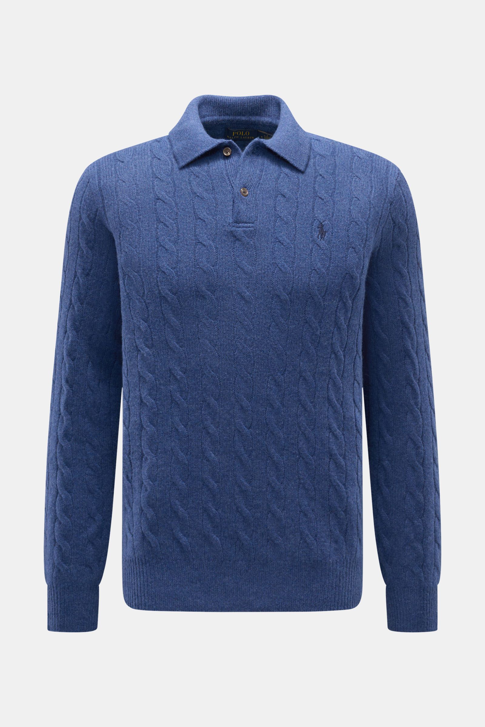 POLO RALPH LAUREN knit polo grey-blue | BRAUN Hamburg