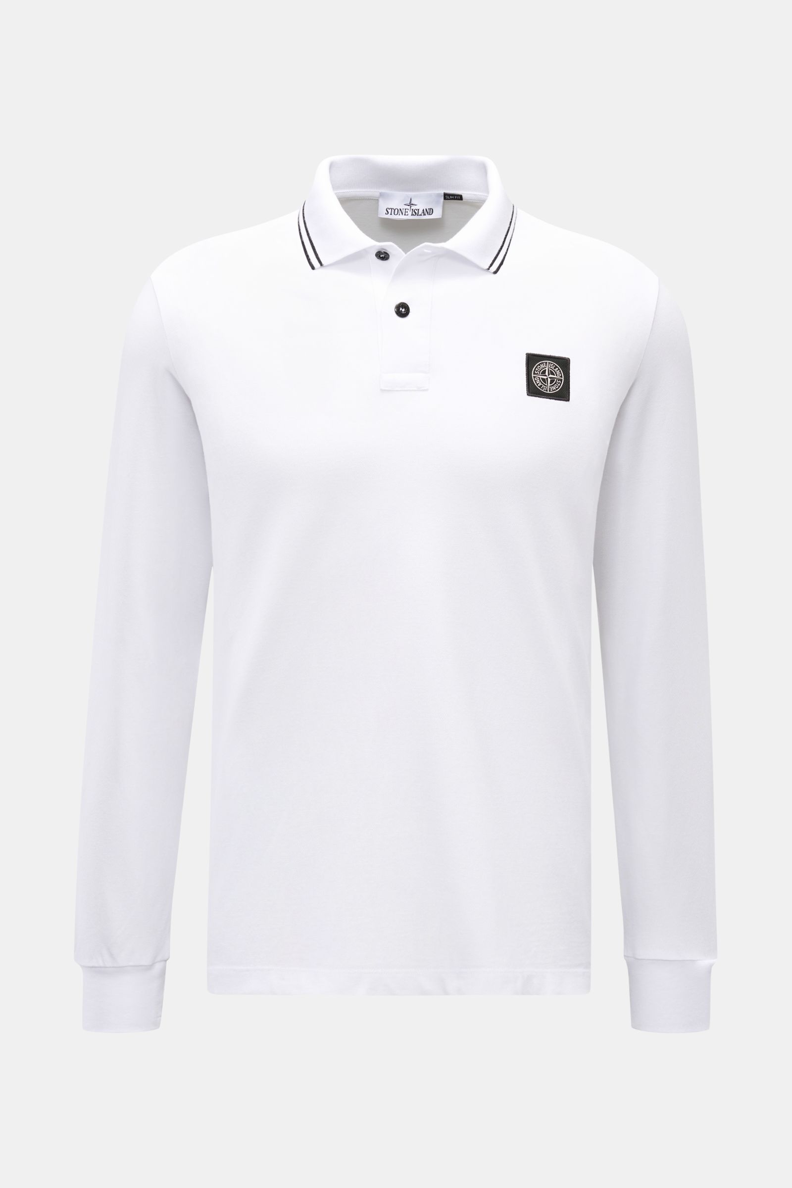 Stone Island Longsleeve-Poloshirt weiß