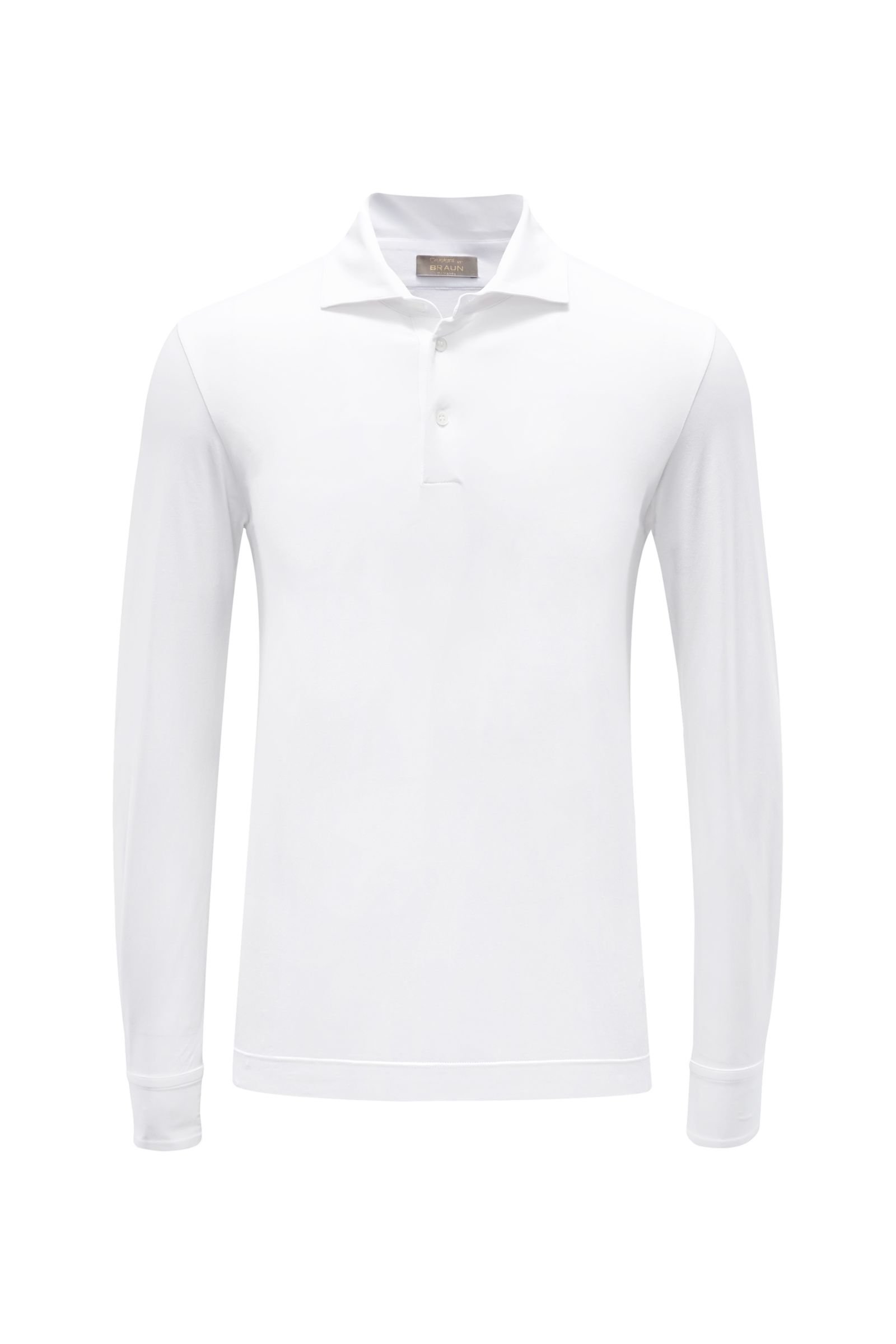 Langarm-Poloshirt weiß
