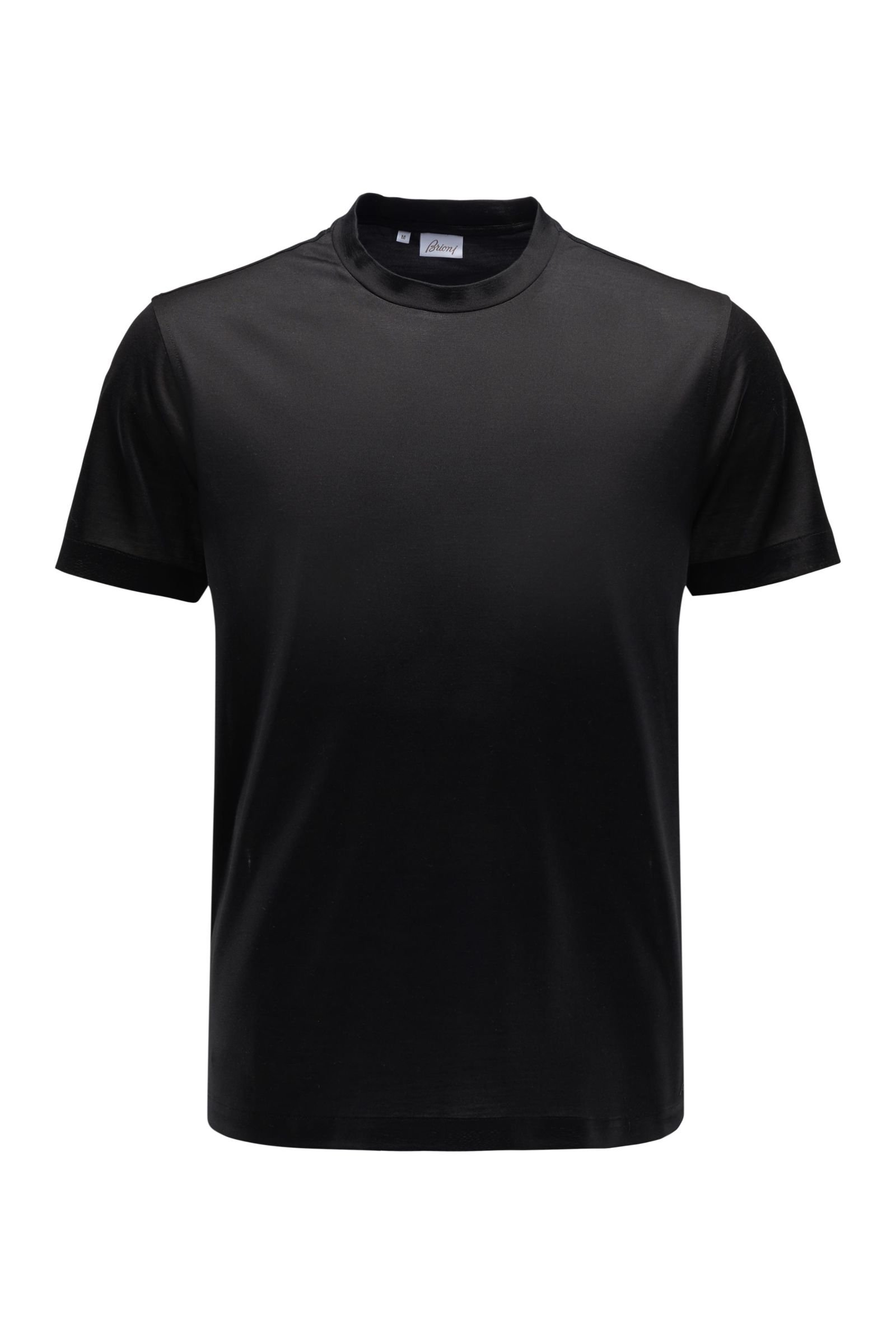 Seiden-R-Neck T-Shirt schwarz