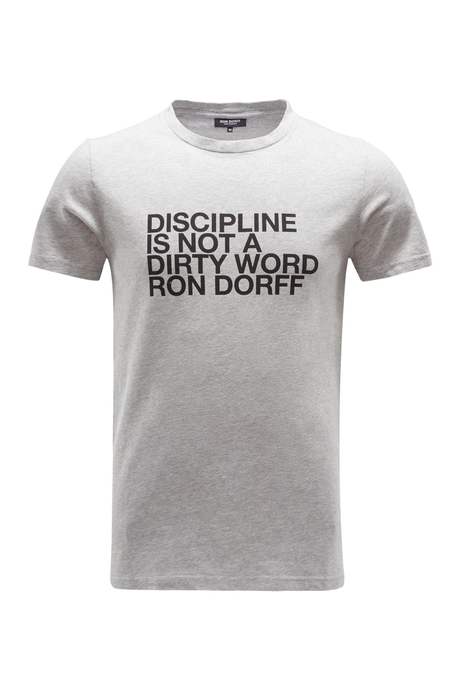Crew neck T-shirt 'Discipline' grey