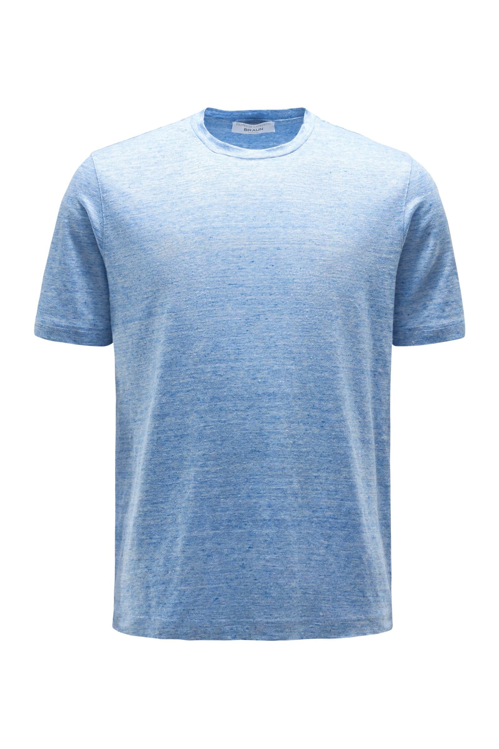 Leinen R-Neck T-Shirt hellblau