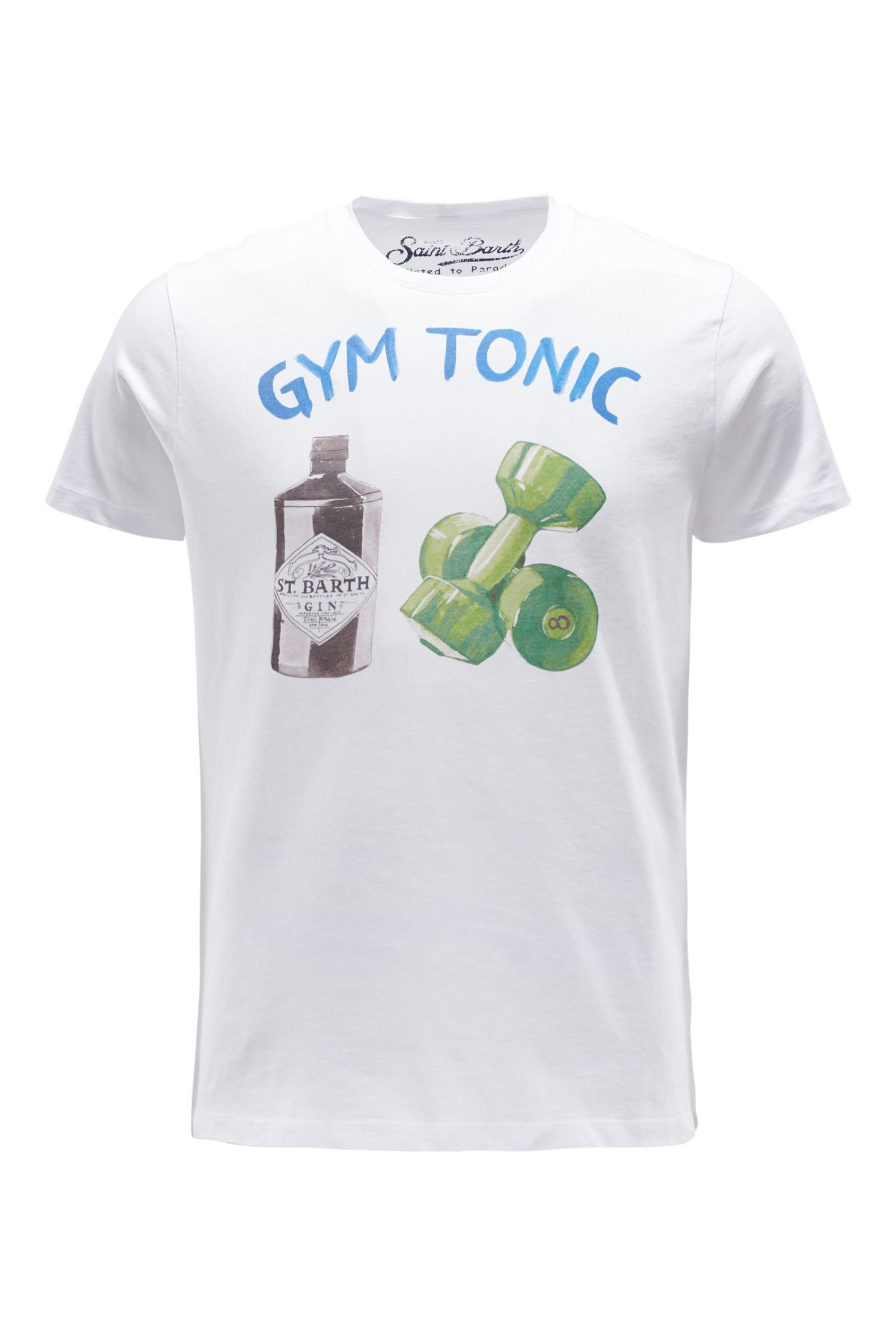 R-Neck T-Shirt 'Gym Tonic' weiß 