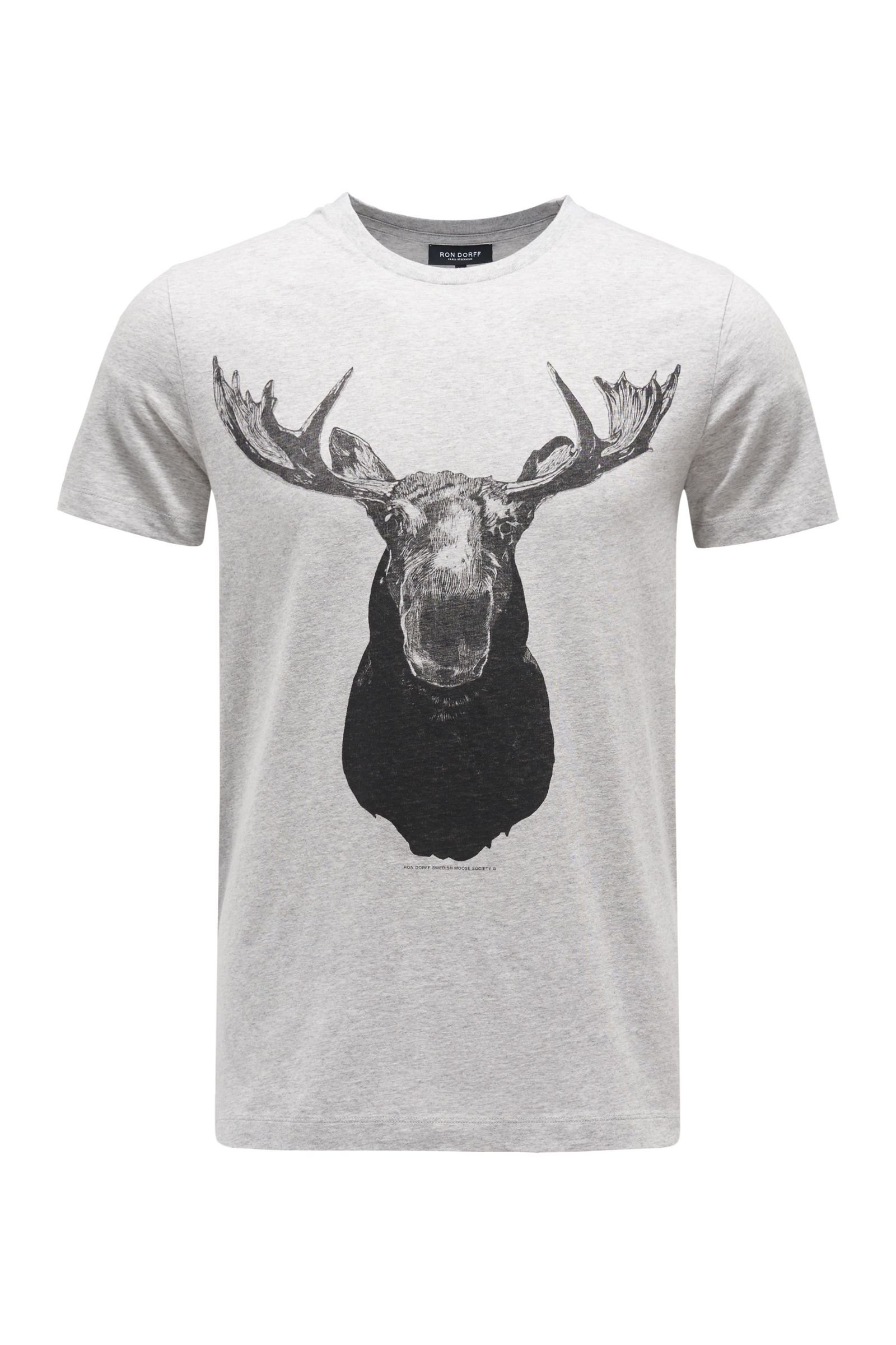 Crew neck T-shirt 'Moose' light grey