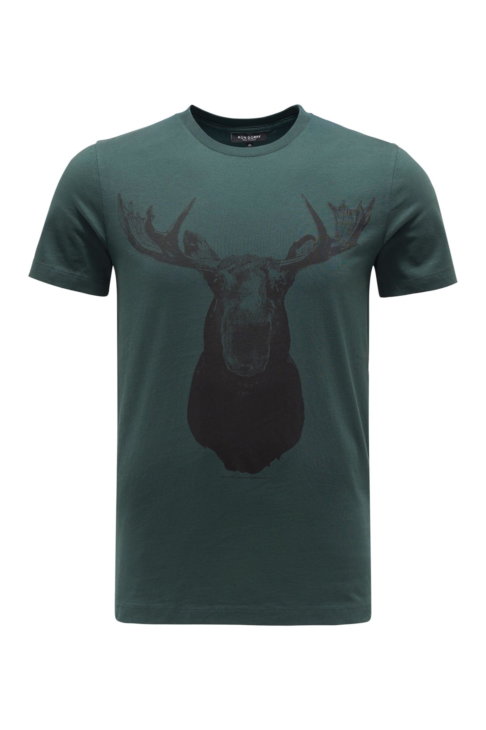 Crew neck T-shirt 'Moose' dark green