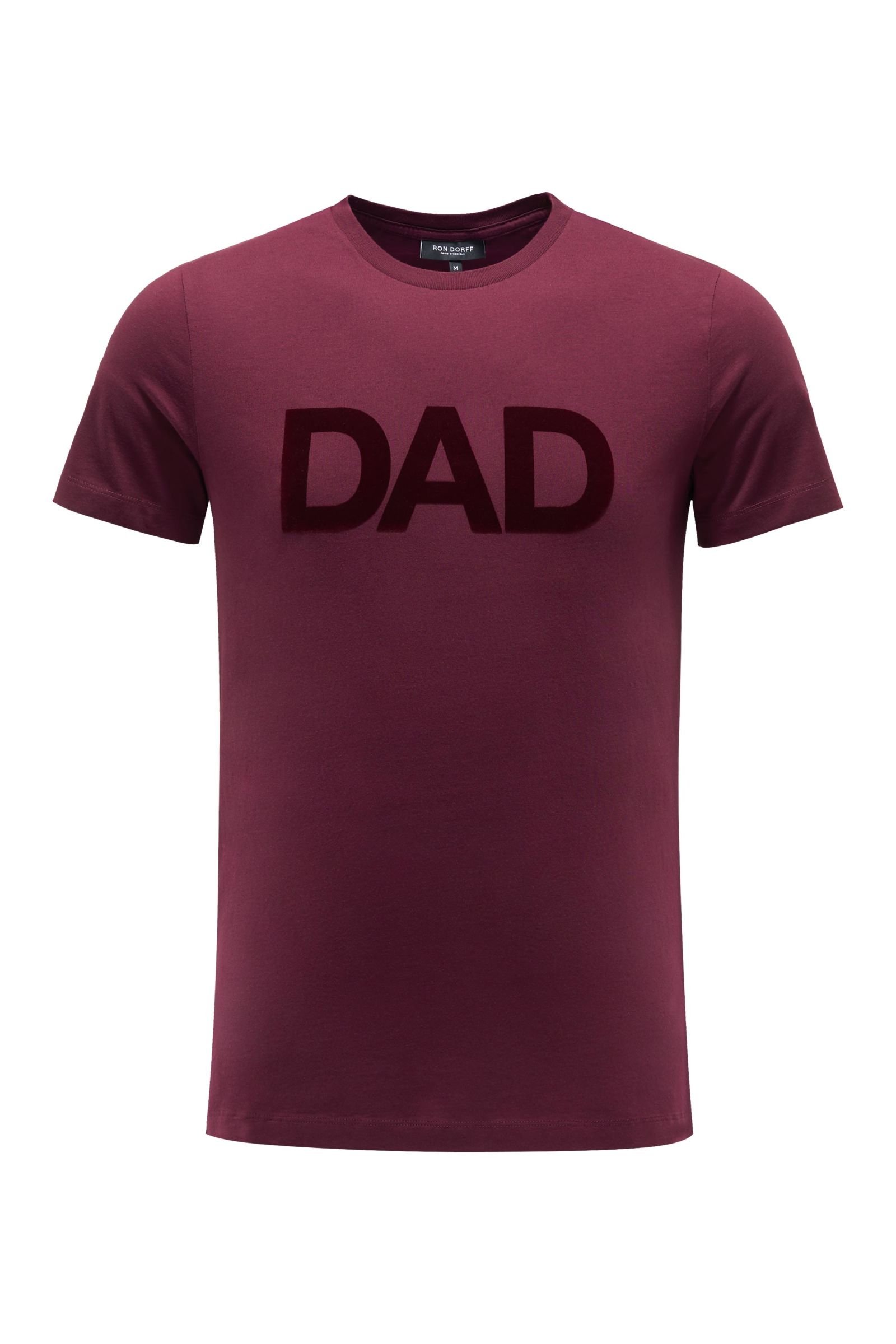 Crew neck T-shirt 'Dad' burgundy