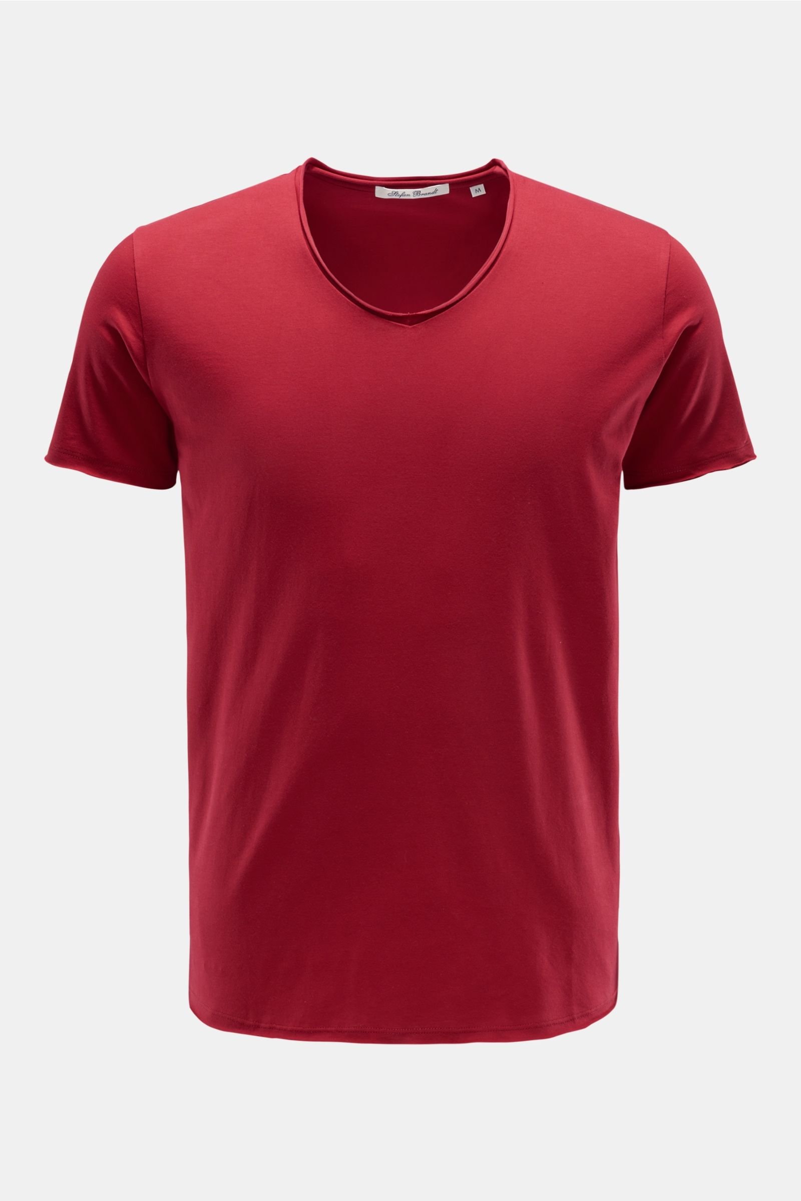 V-neck T-shirt 'Aurel' burgundy