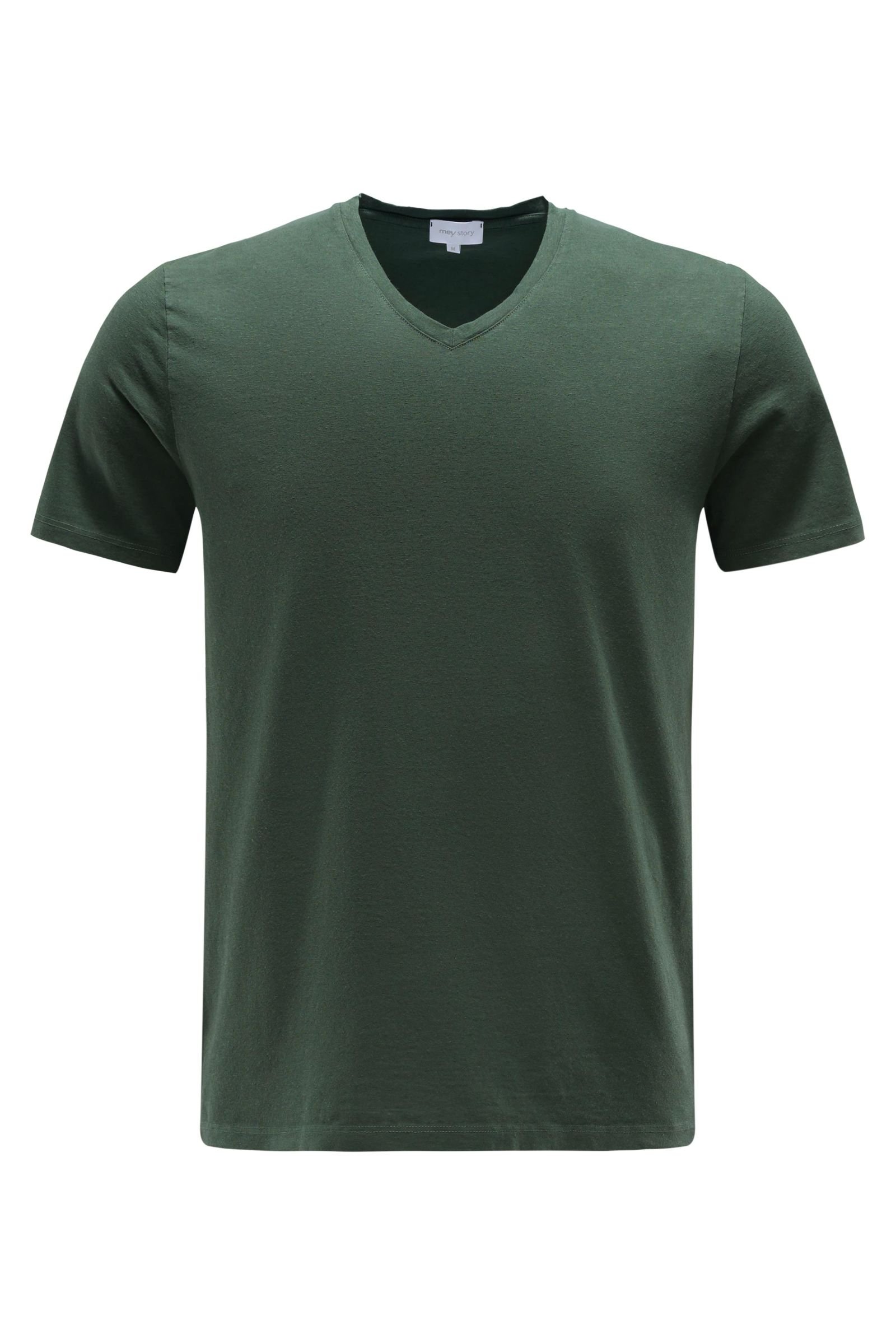 V-neck T-shirt dark green