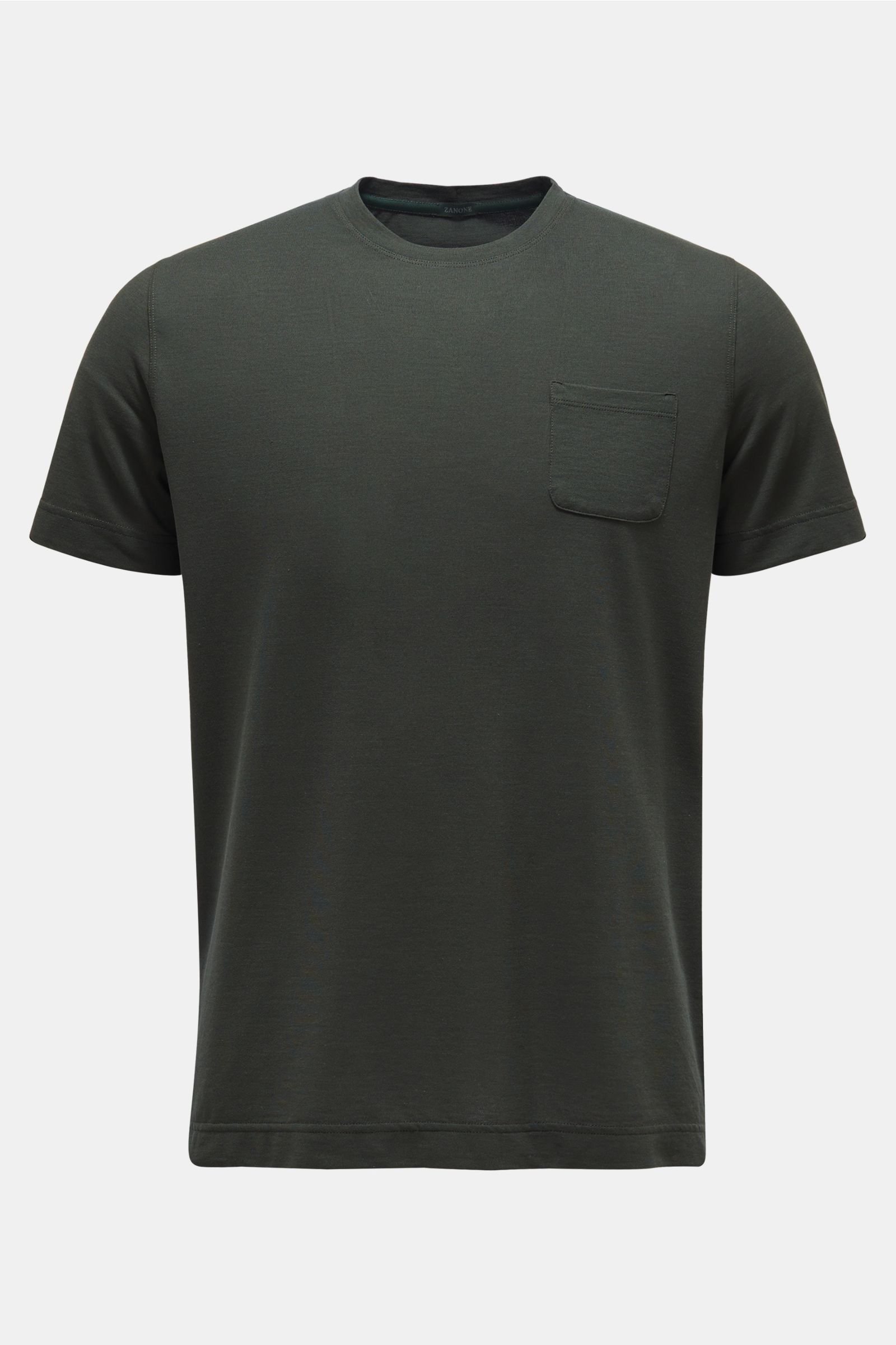 Crew neck T-shirt dark olive