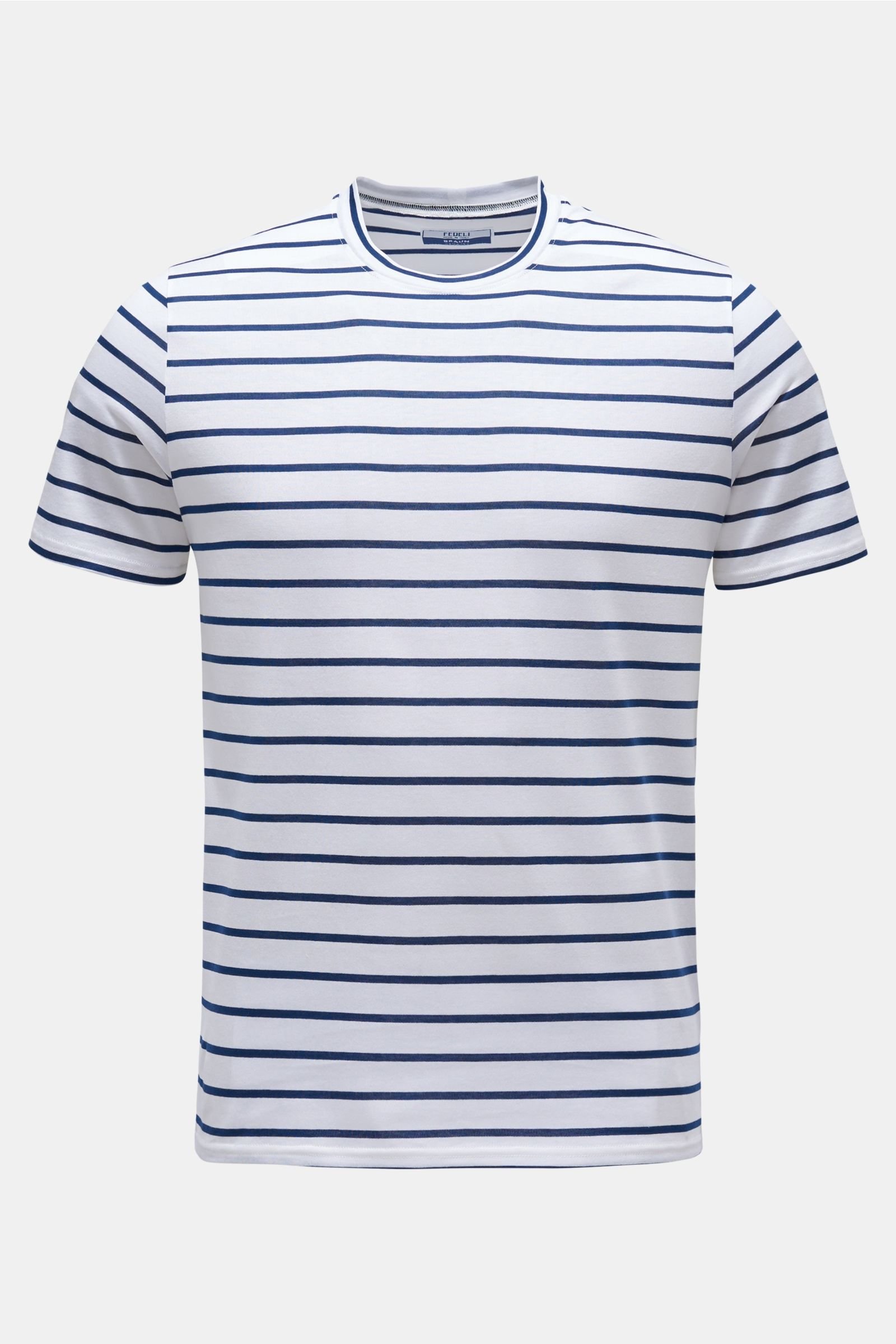 R-Neck T-Shirt 'Gary' navy/weiß gestreift
