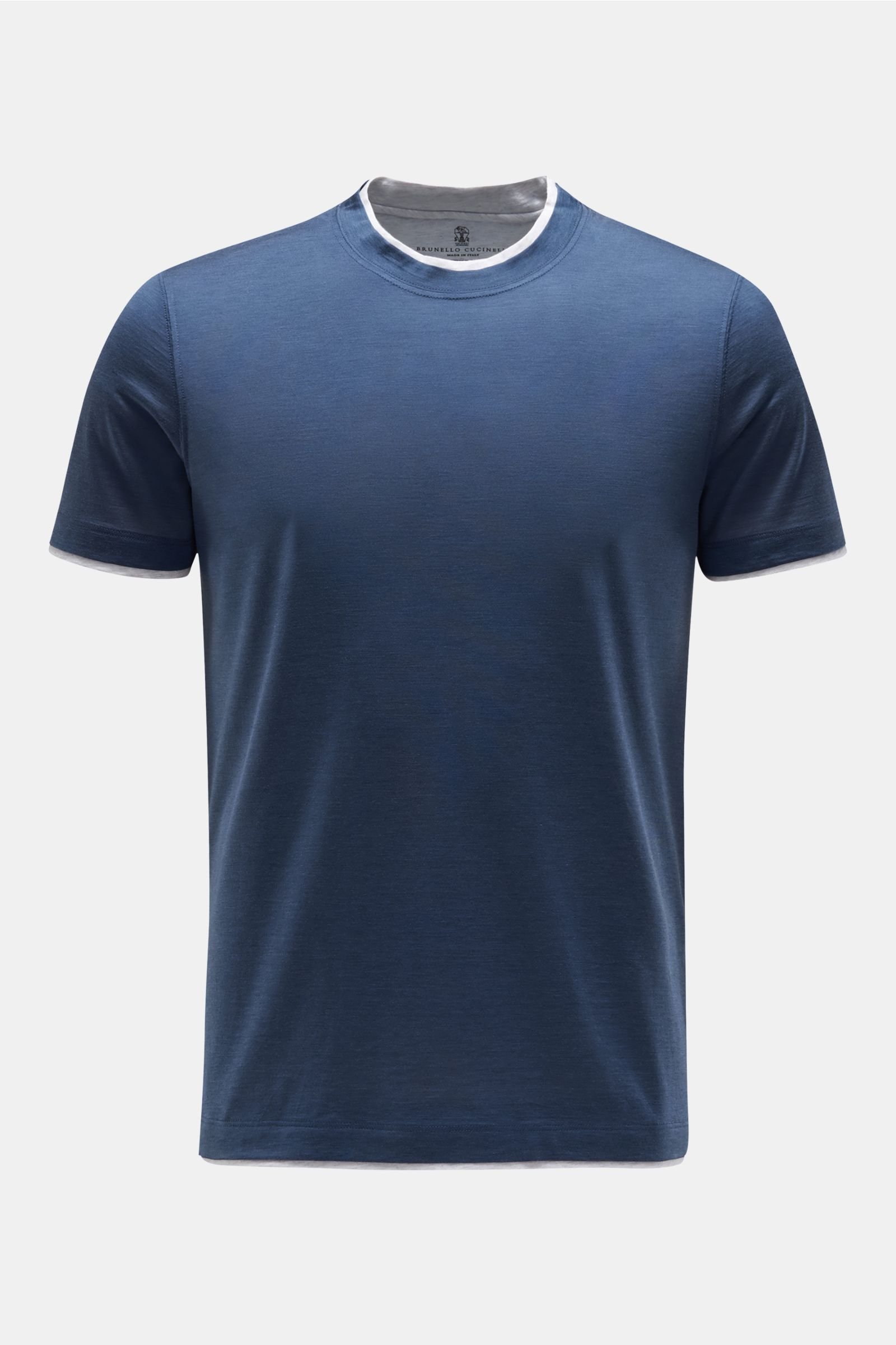 Crew neck T-shirt grey-blue