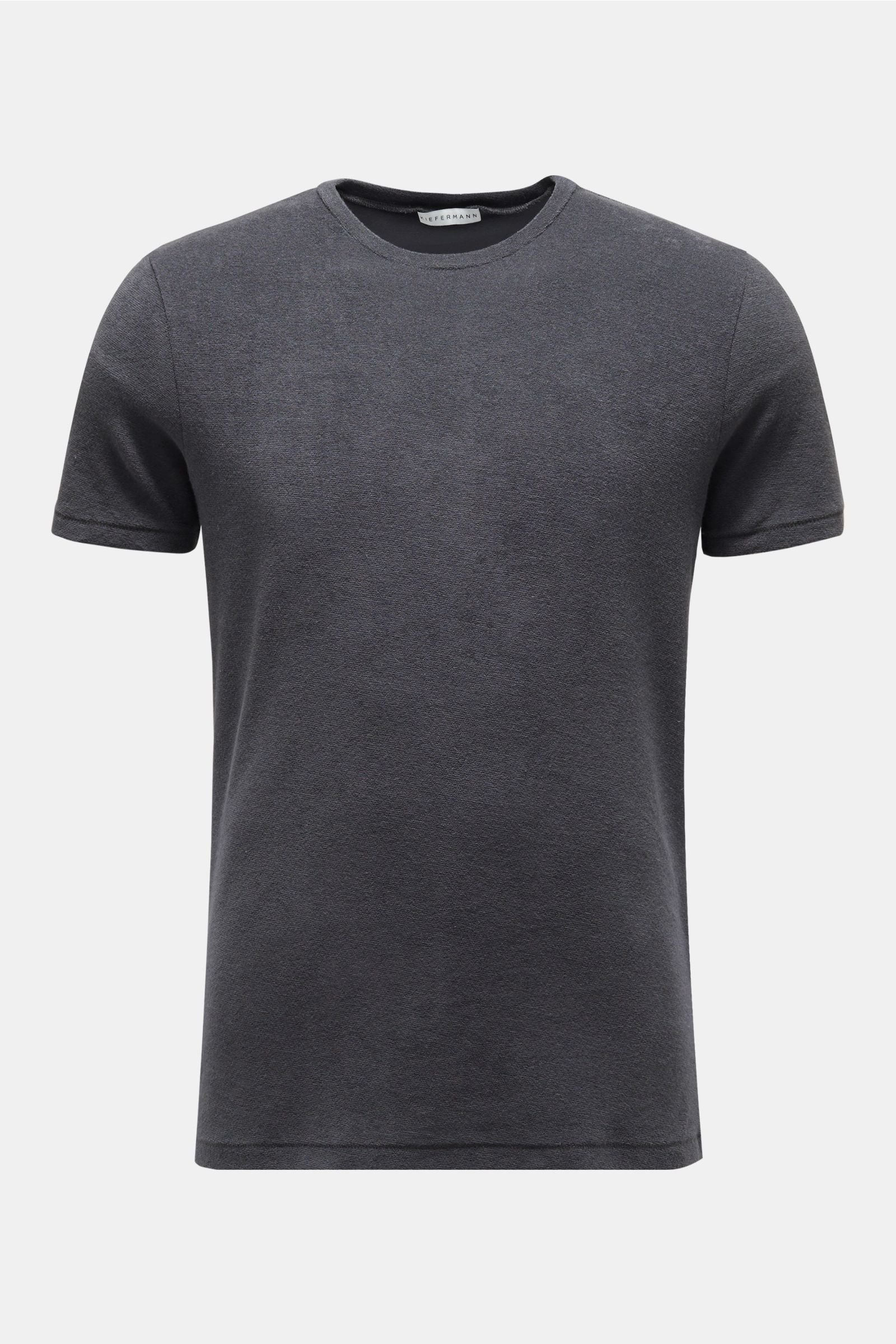 Terry crew neck T-shirt 'Owen' dark grey
