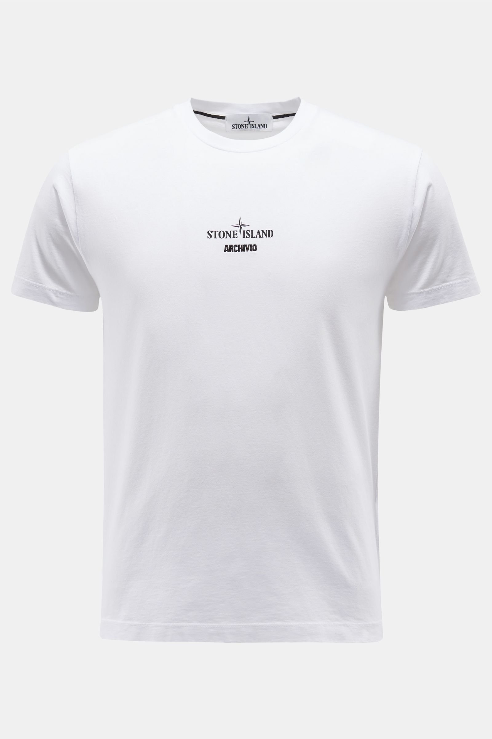 R-Neck T-Shirt 'Archivio' weiß