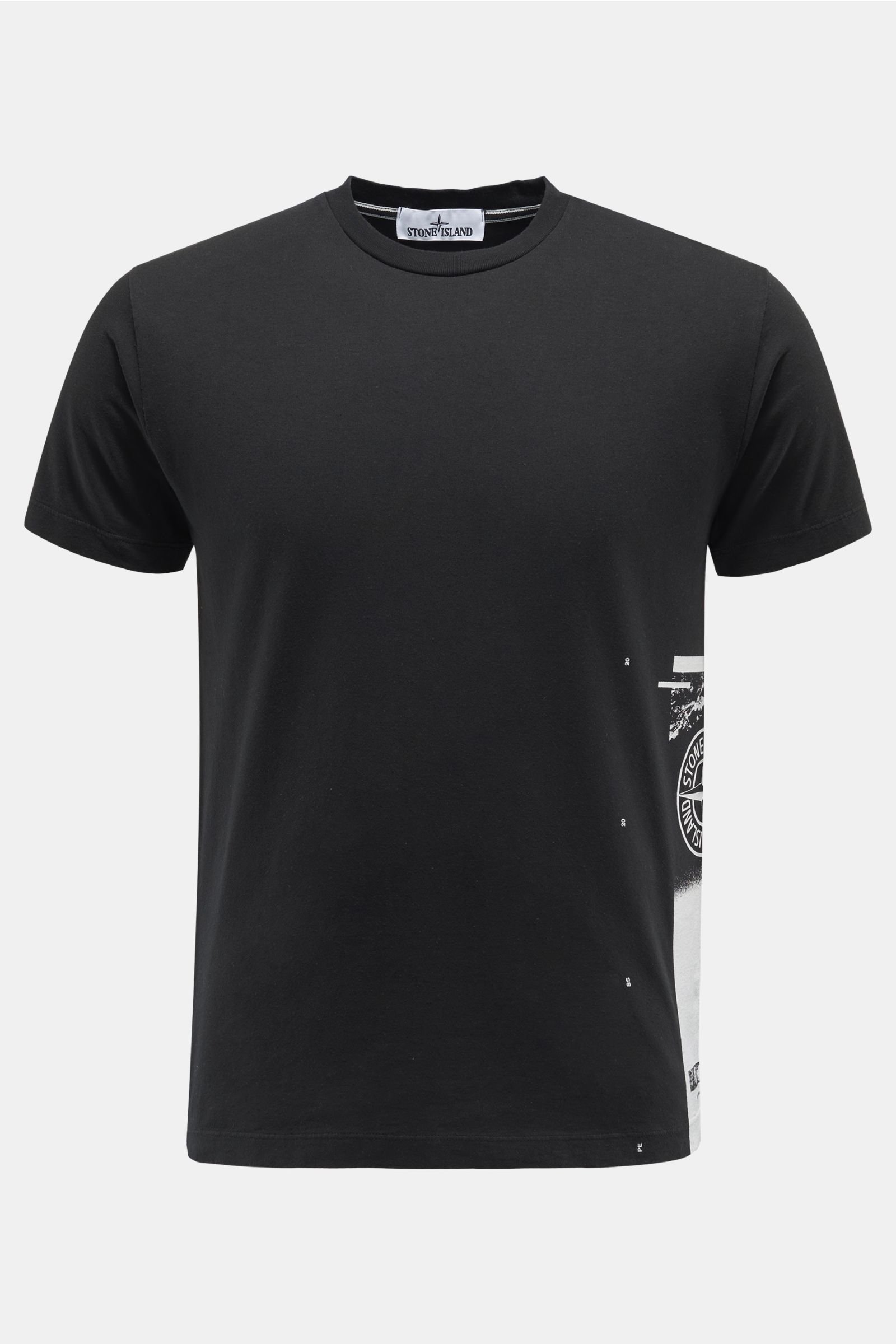 R-Neck T-Shirt 'Moon Print' schwarz