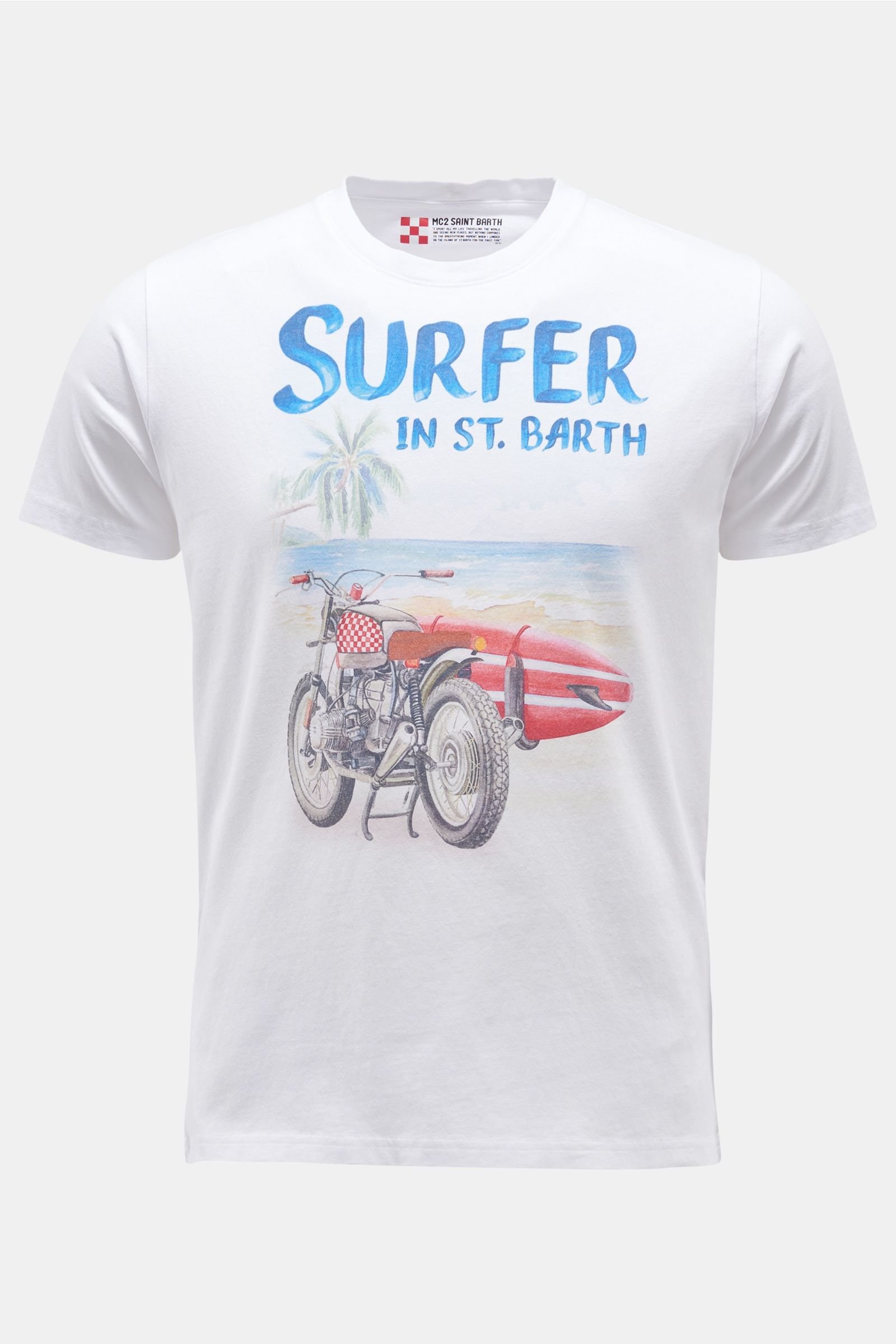R-Neck T-Shirt 'Surf' weiß