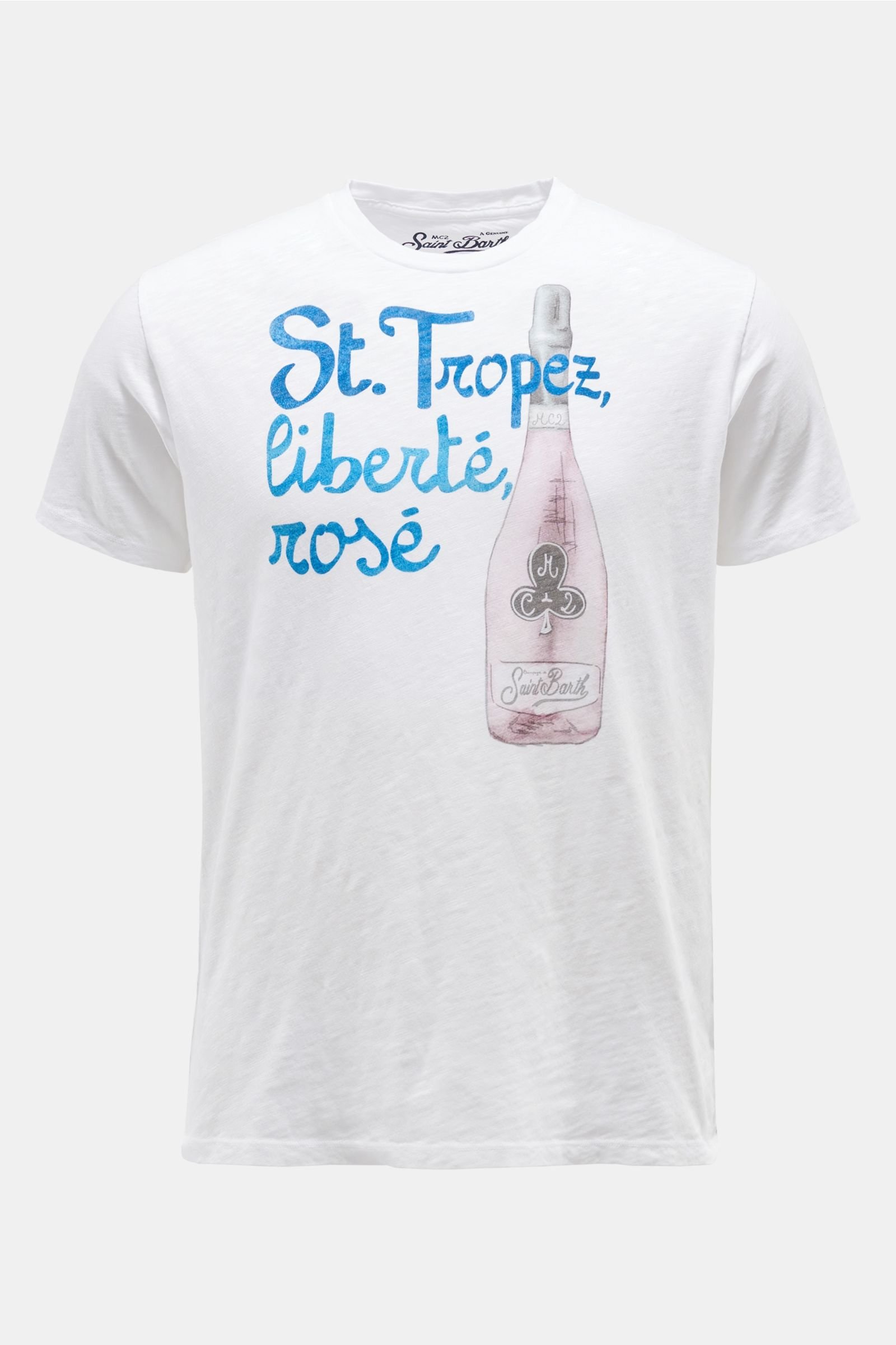 R-Neck T-Shirt 'Tropez Rose' weiß 