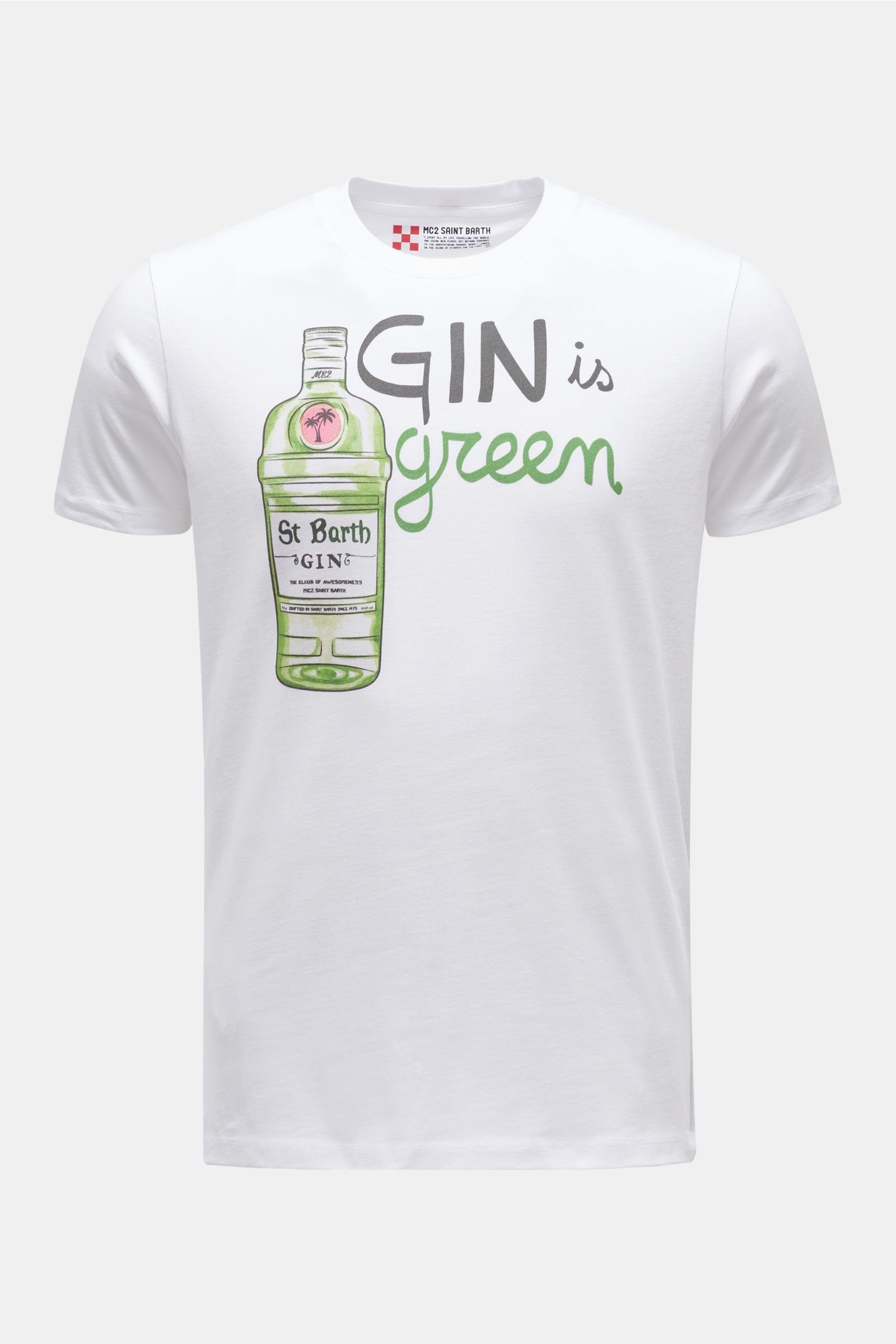R-Neck T-Shirt 'Gin G' weiß